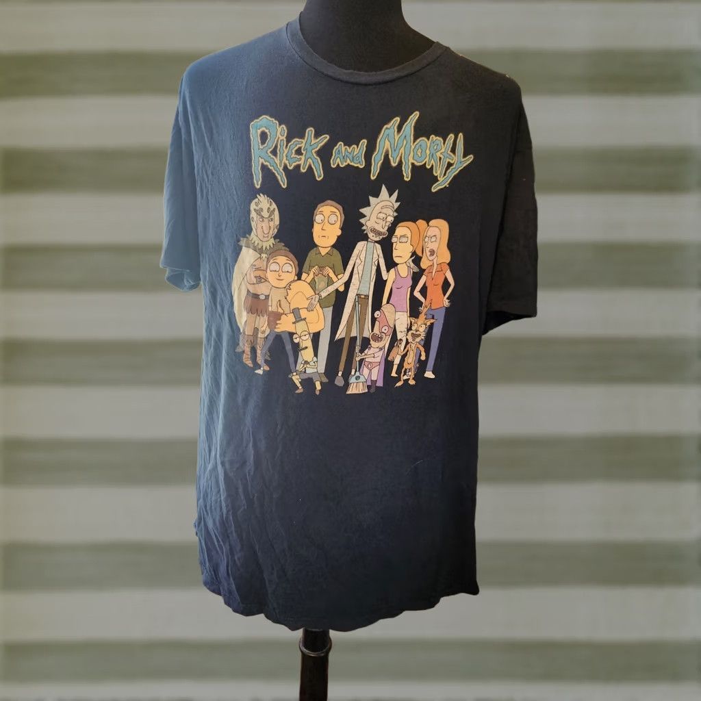 Ripple Junction Rick And Morty Ripple Junction Graphic Tee Short Sleeve Crew Neck 2XL Blue Mens T-Shirt Cartoon Graphic Print Cotton Shirt Size US 39 - 1 Thumbnail