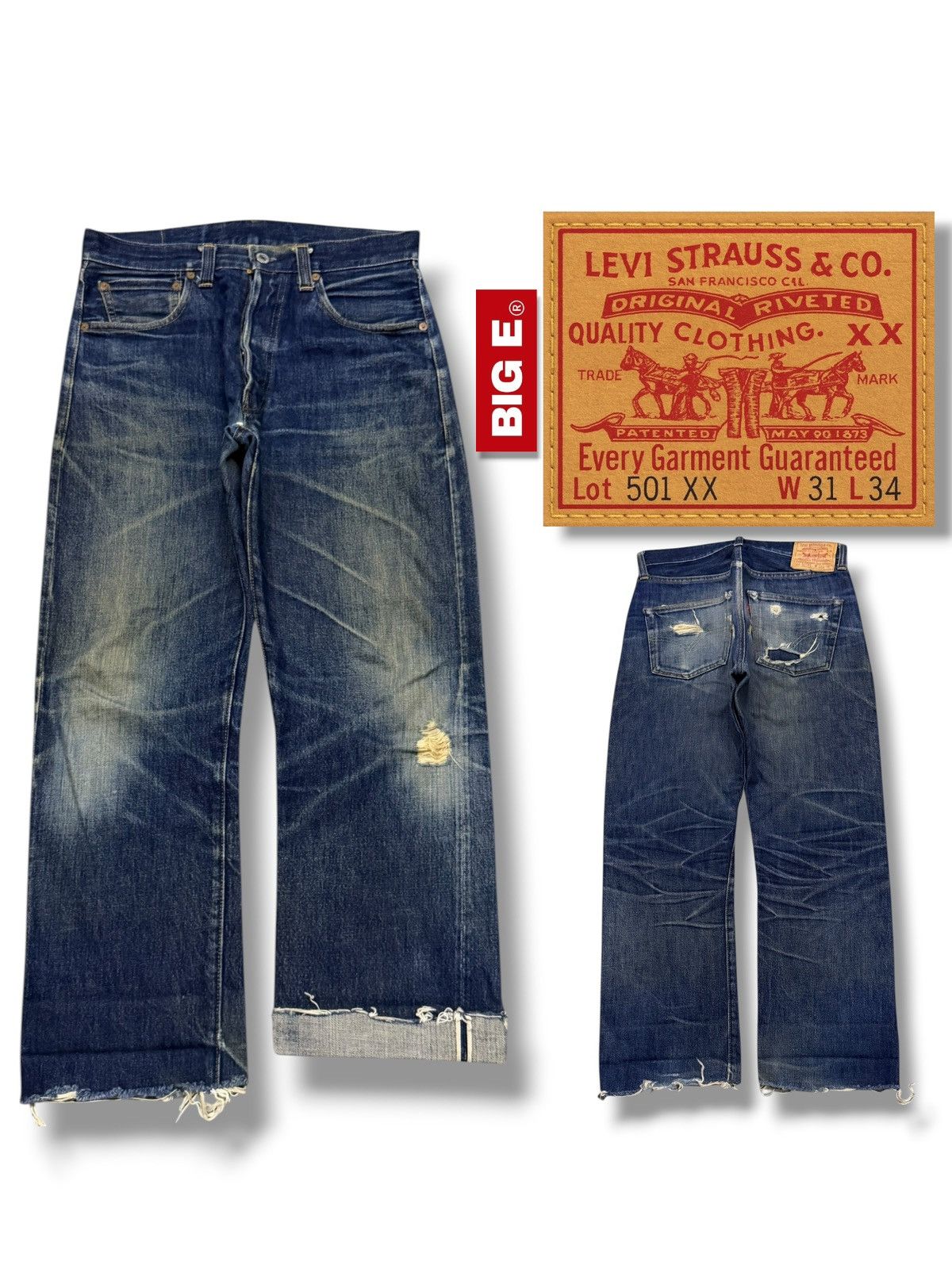 Levi's Vintage Clothing Vintage 90s Levi’s LVC 501XX (1947 Repro) Big E U.S.A | W31 Size US 31 - 1 Thumbnail
