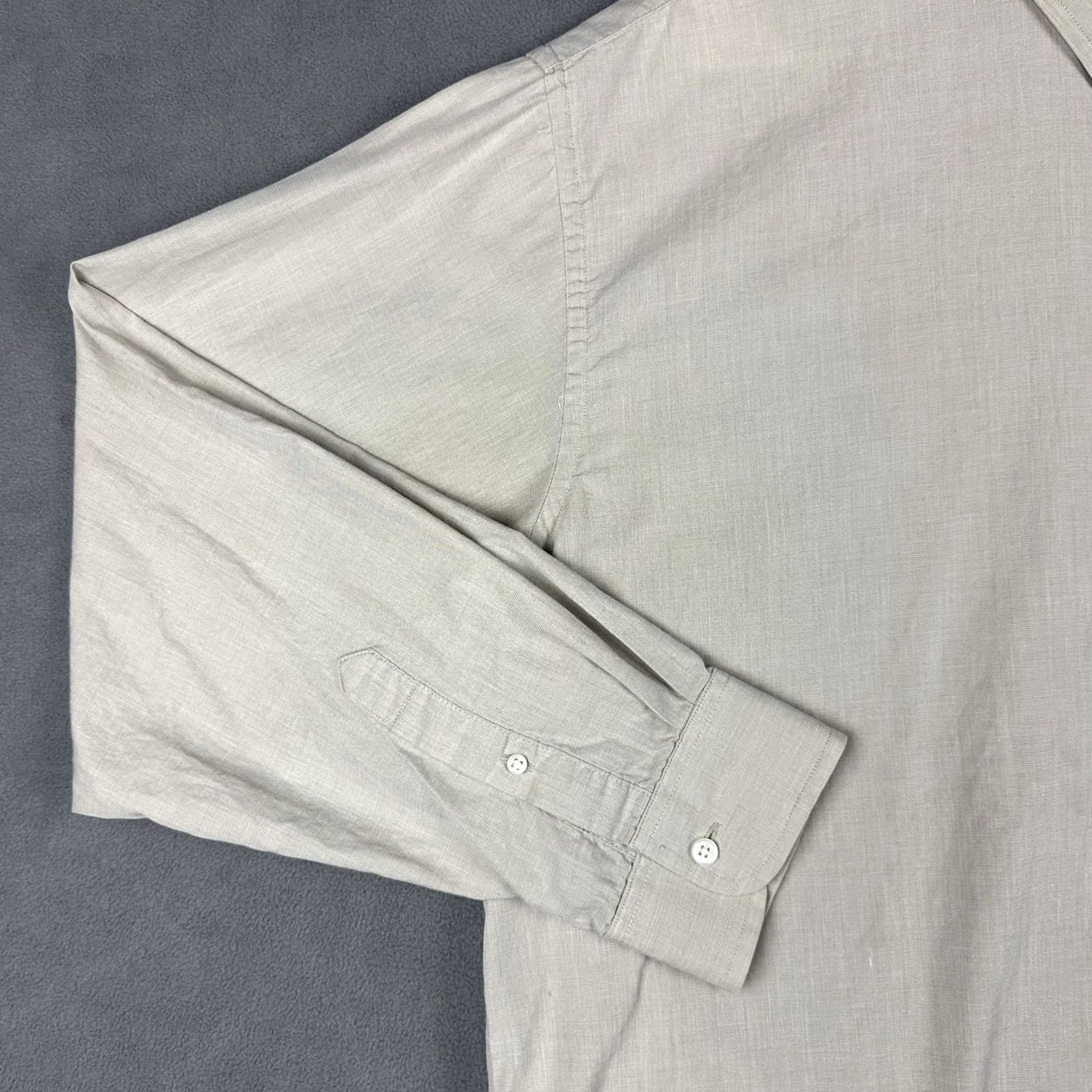 Pierre Balmain Pierre Balmain Shirt Mens 16.5 35 Beige Button Up Chin Strap Pocket Korea Size US XL / EU 56 / 4 - 7 Thumbnail