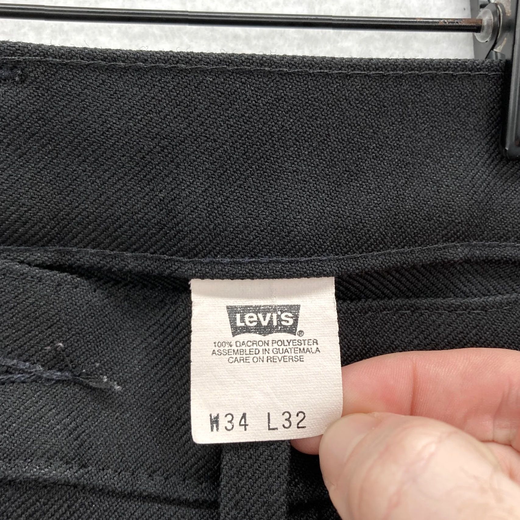 Levi's VINTAGE Levi's Pants Mens 34x25 Black Twill Zip Fly Dacron Polyester Pants Size US 34 / EU 50 - 5 Thumbnail