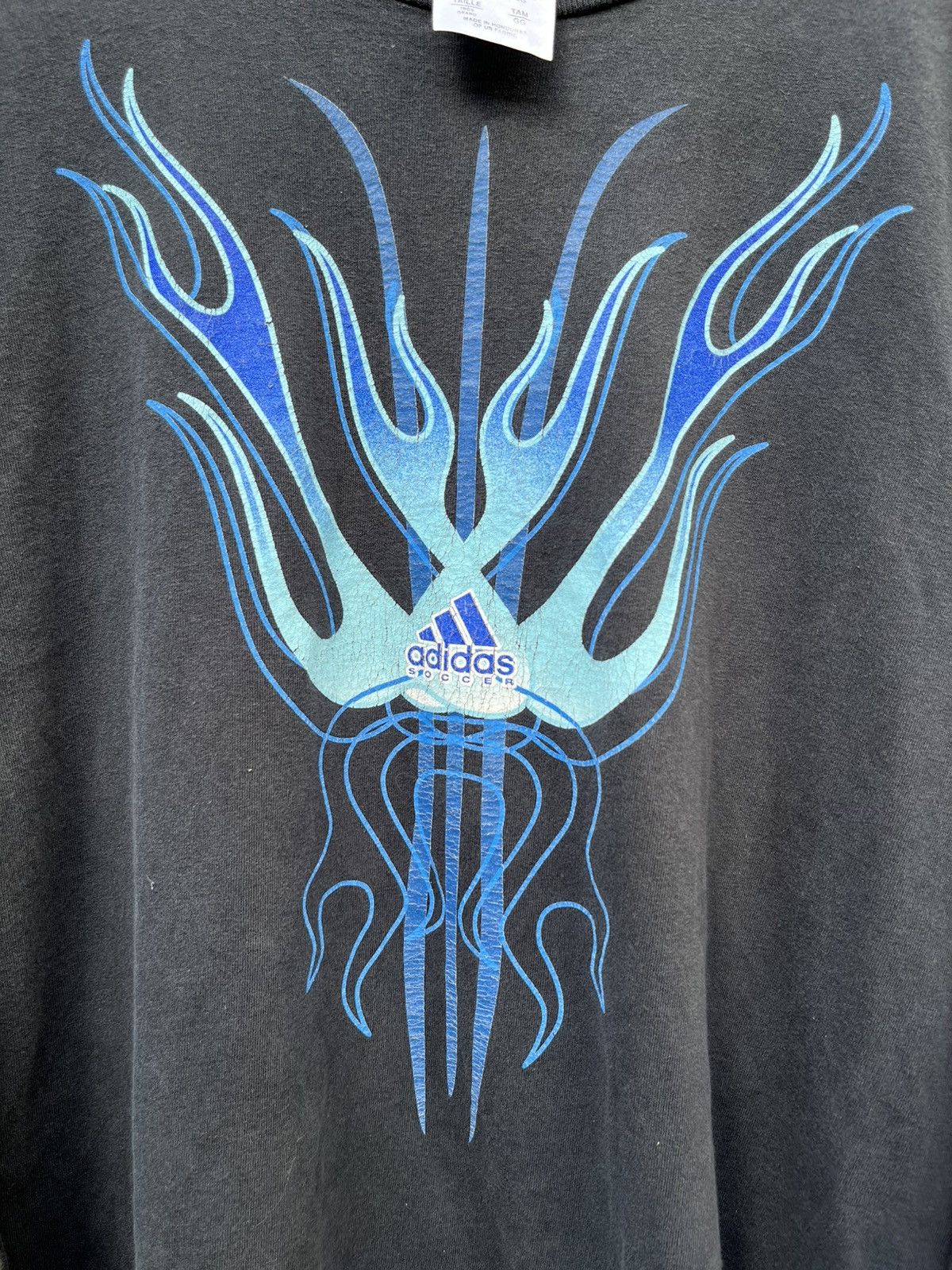 Vintage Vintage 2000s Rare Adidas Soccer Flames Size US XL / EU 56 / 4 - 4 Thumbnail