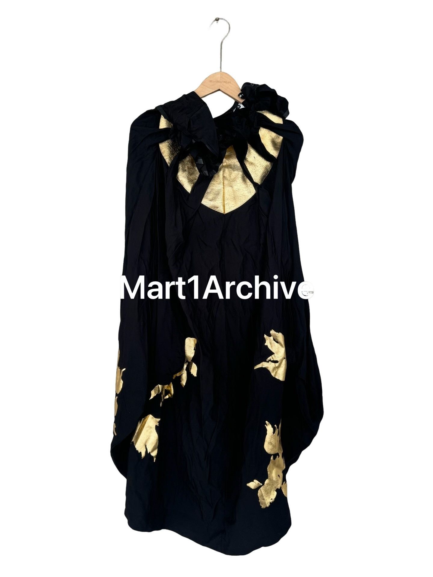 Junya Watanabe Junya Watanabe Gold Print Cape Mini Dress Size S Size S / US 4 / IT 40 - 1 Thumbnail