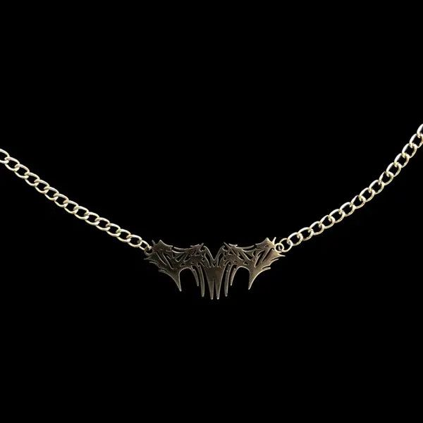 VIBE Spike Graffiti Chain Necklace Punk Gothic Chrome Rock Venom Size ONE SIZE - 3 Thumbnail