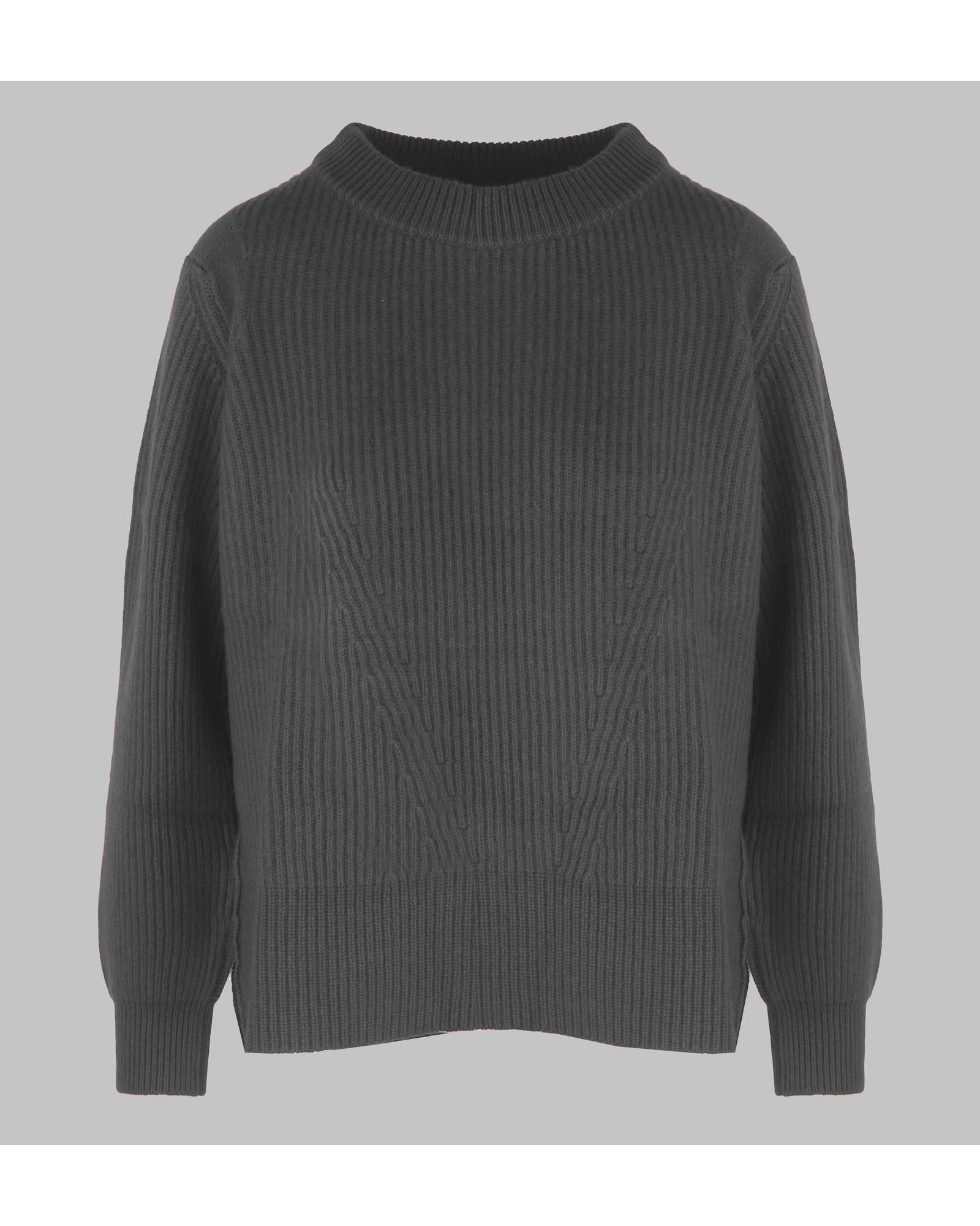 image of Malo Cashmere Round Neck Sweater in Grey, Women's (Size Small)