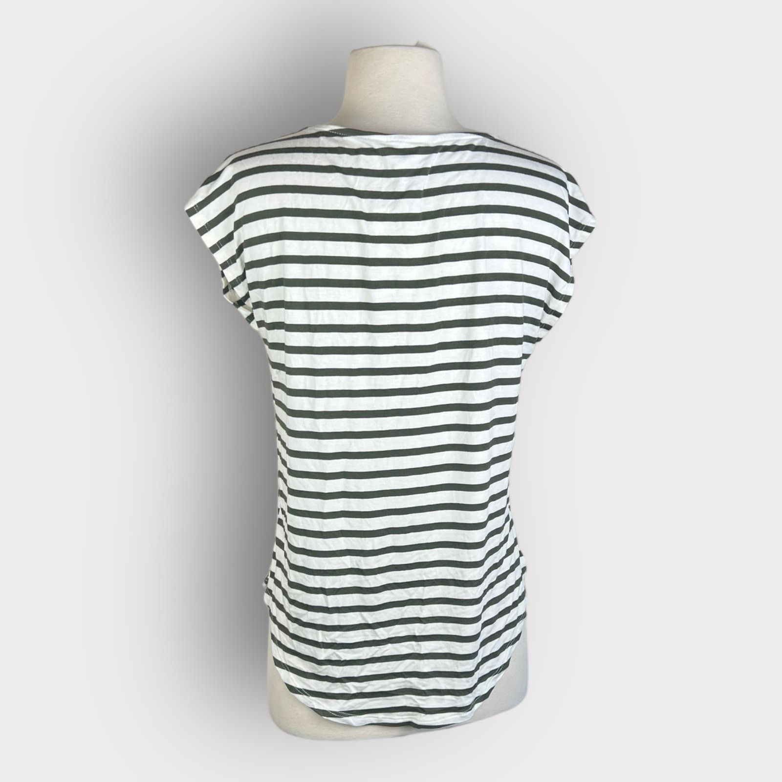 Nordstrom Green Envelope | NWT Basic Tailored Striped Tee | Small Size S / US 4 / IT 40 - 3 Thumbnail