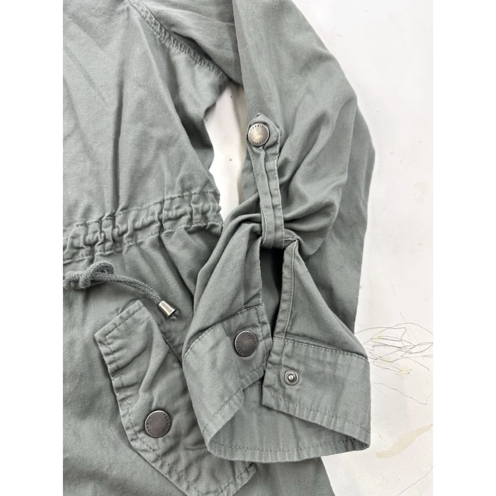 Torrid VINTAGE Torrid Green Cotton Twill Jacket Womens Plus 2X Casual Streetwear Pockets Hood Size XXL / US 16-18 / IT 52-54 - 4 Thumbnail