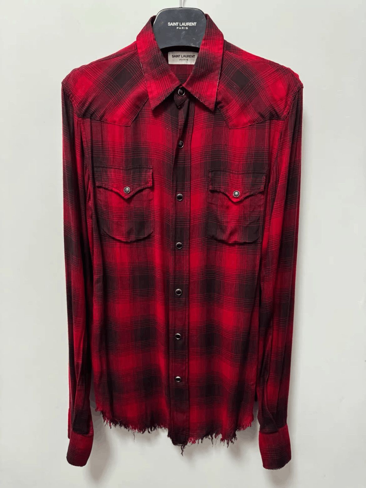 Saint Laurent Paris by Hedi 16SS Runway Plaid Shirt