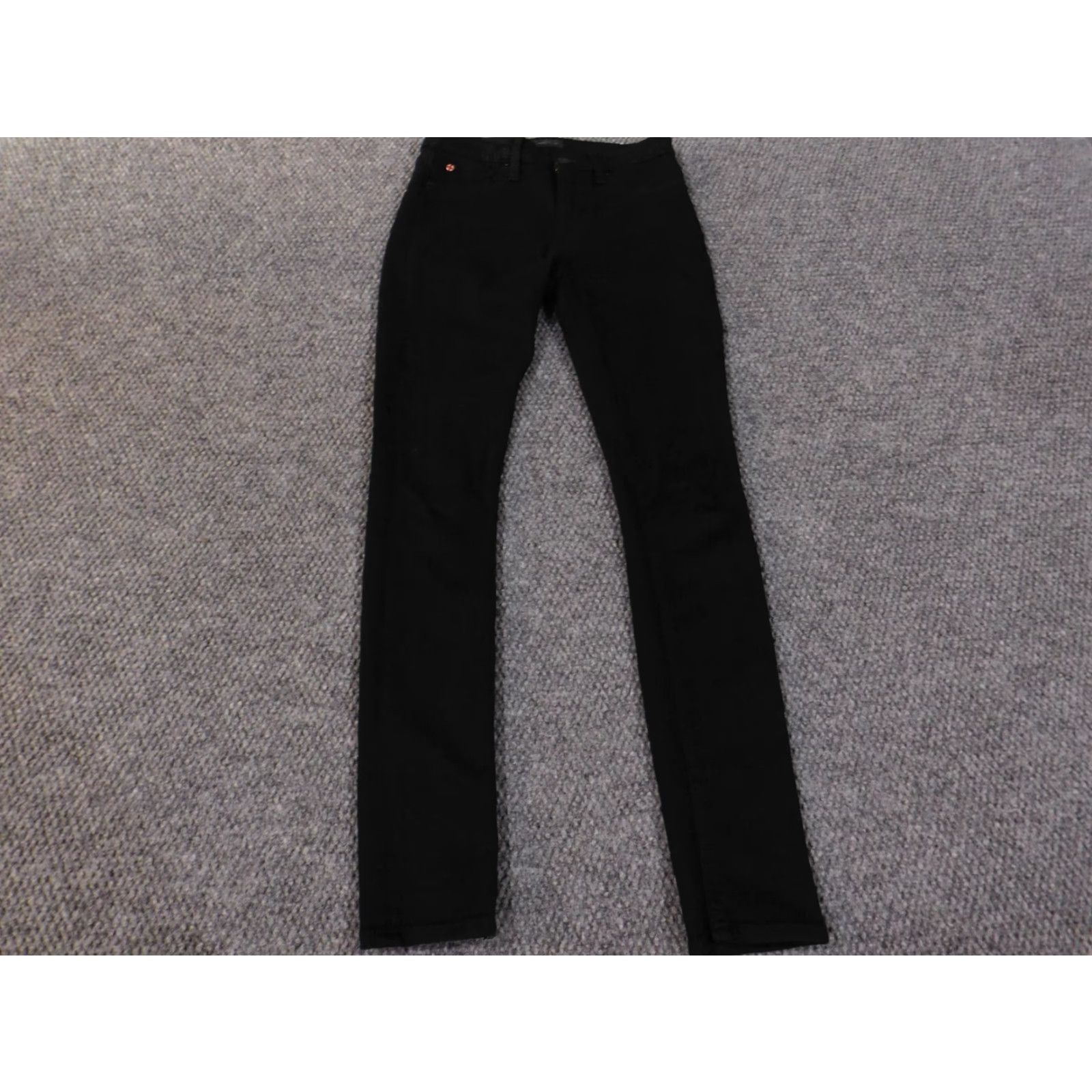 Hudson Hudson Jeans Womens 25 Black Nico Mid Rise Super Skinny Denim Jeans Zipper Distressed 28in Inseam Regular Women Mens? Size 42" / US 20 - 2 Thumbnail