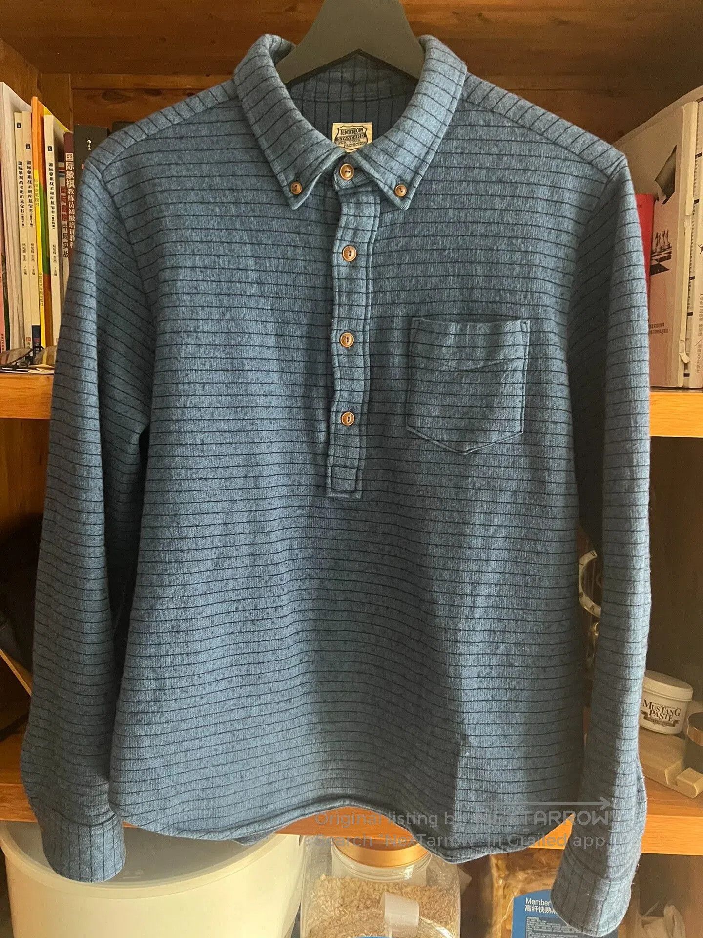 Tenderloin Vintage Indigo Dyed Wool Pullover Shirt. Size US M / EU 48-50 / 2 - 1 Thumbnail