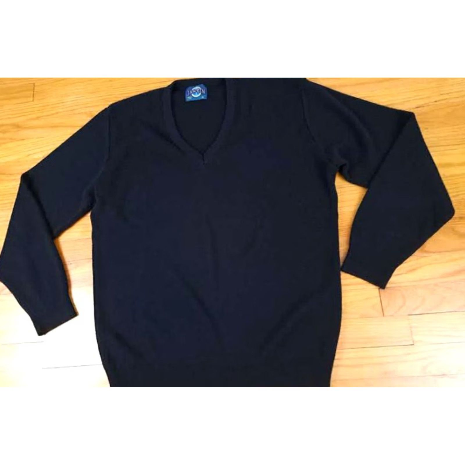 Vintage Jansen USA Knit Cotton V-Neck Golf Sweater XL Black - Good Clean Condition Size US XL / EU 56 / 4 - 4 Thumbnail