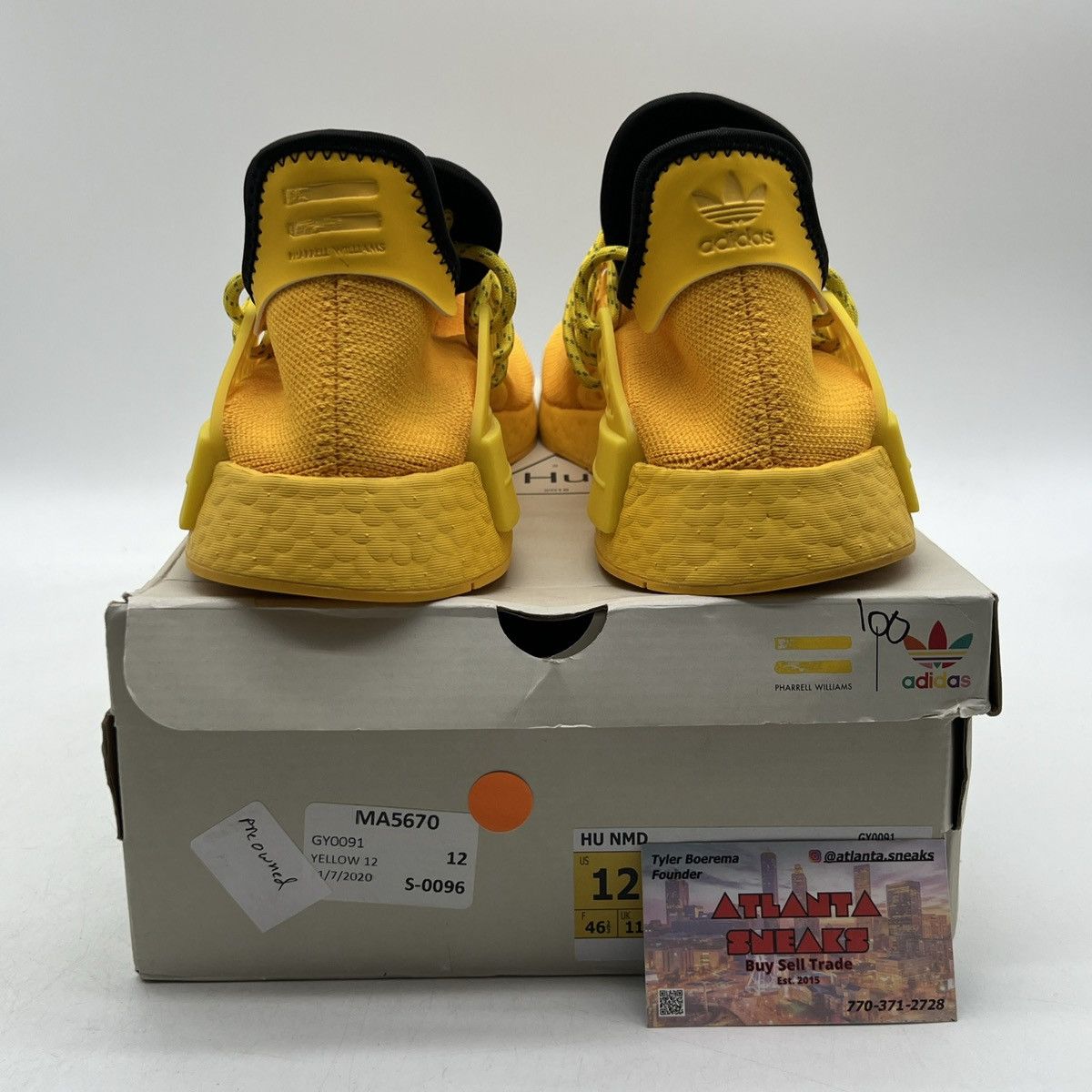 Adidas Pharrell x NMD human race yellow Size US 12 / EU 45 - 3 Thumbnail