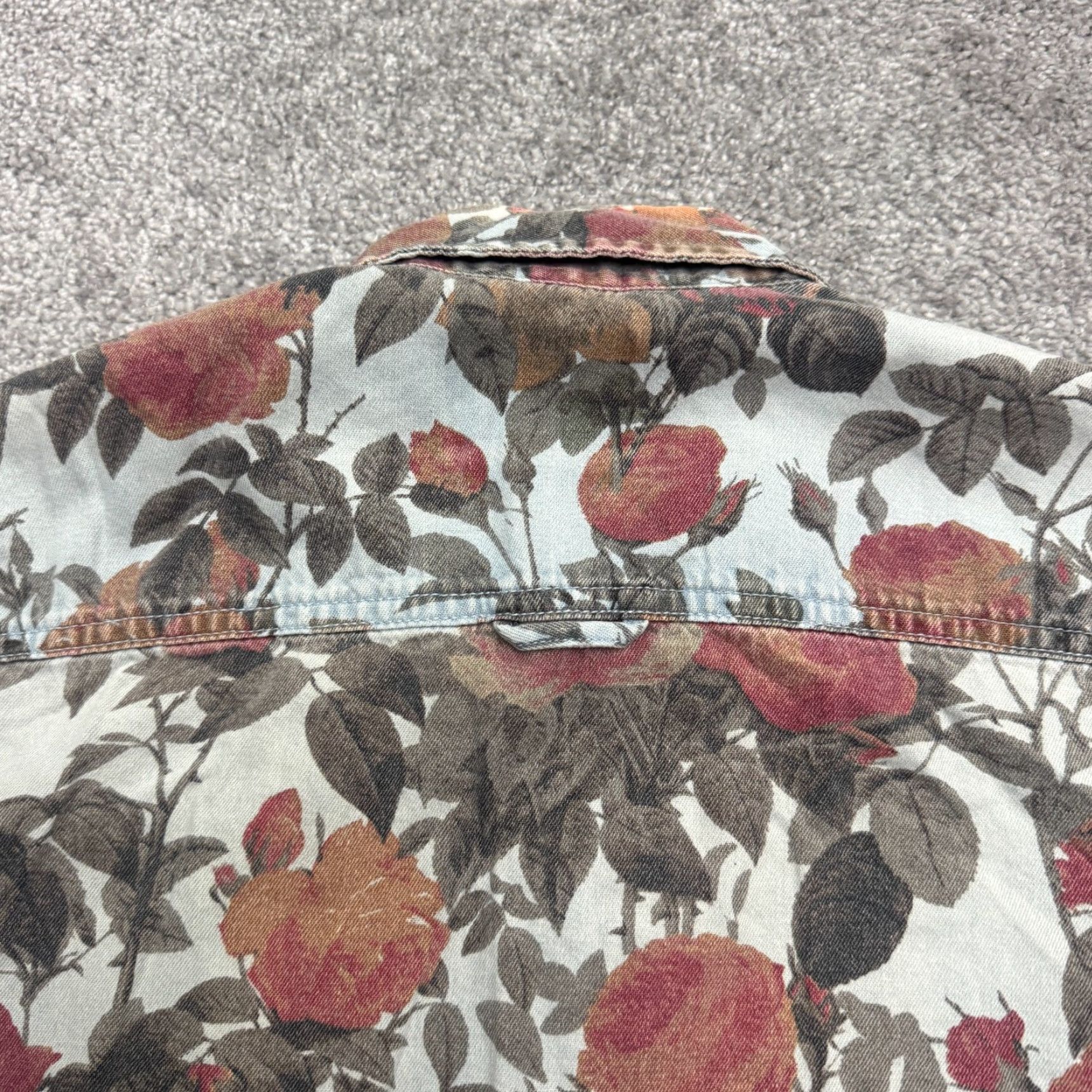 Topman VINTAGE Topman Floral Denim Shirt Men XXS Short Sleeve Casual Bohemian Hawaiian 90s Style Size US XXS / EU 40 - 4 Thumbnail