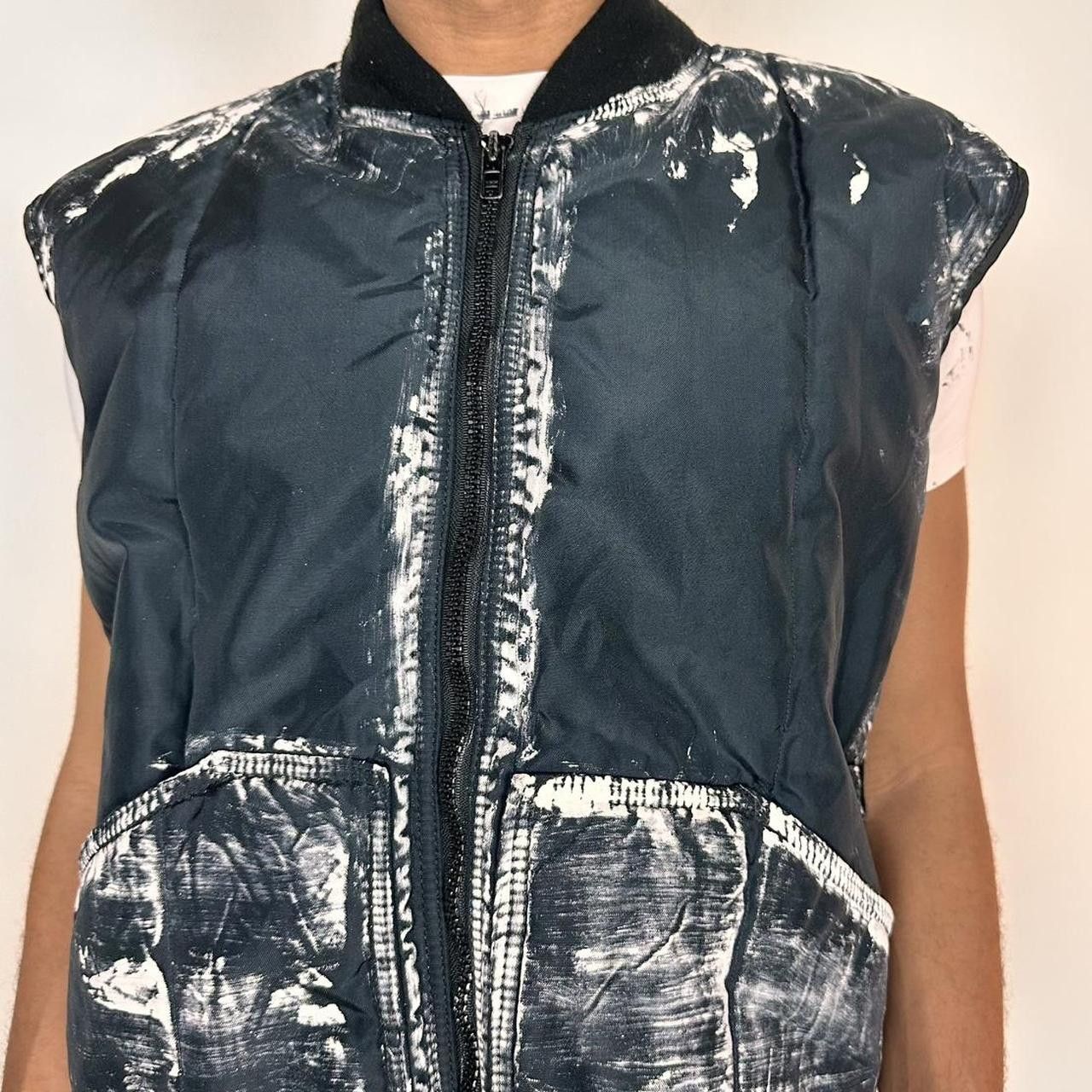 Vintage ASTROBOI* Navy Nylon Painted Workwear Puffer Vest - XL Size US XL / EU 56 / 4 - 5 Thumbnail