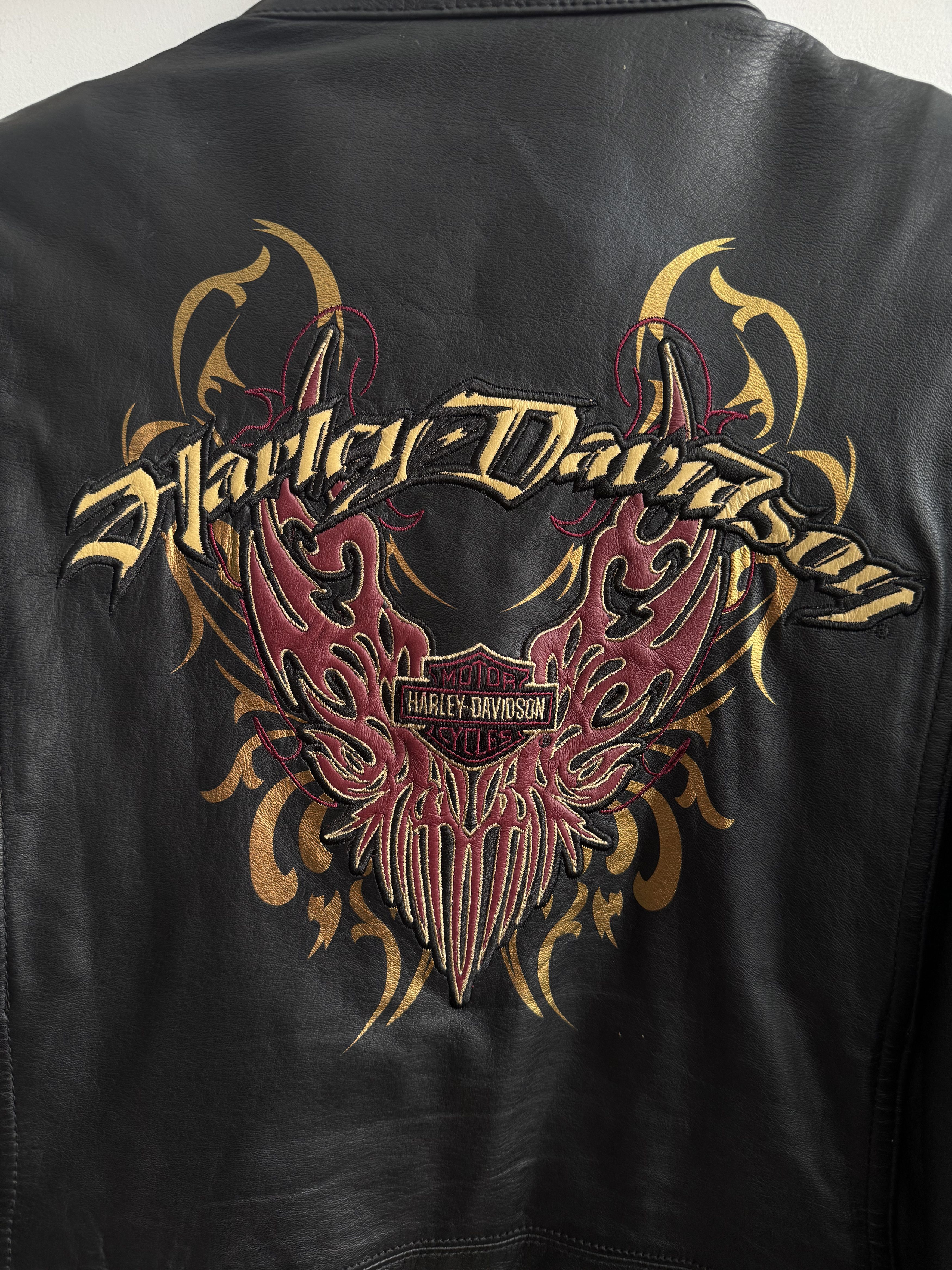 Harley Davidson Y2K 00s Harley Davison Leather Jacket Size L Size L / US 10 / IT 46 - 7 Thumbnail
