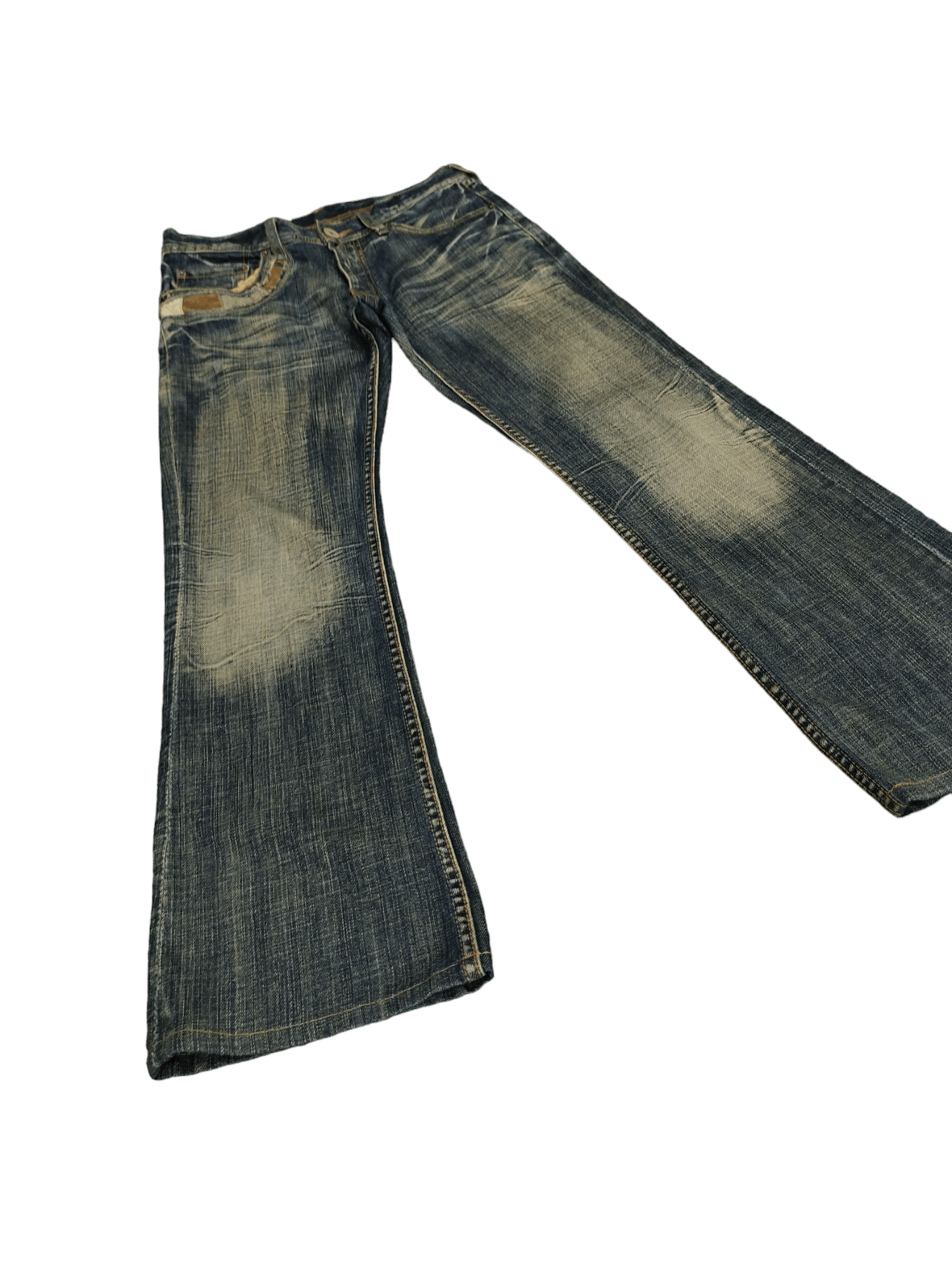 If Six Was Nine Flare Jean Different Rupert Leather Patchwork Pocket Bootcut Size US 30 / EU 46 - 12 Thumbnail
