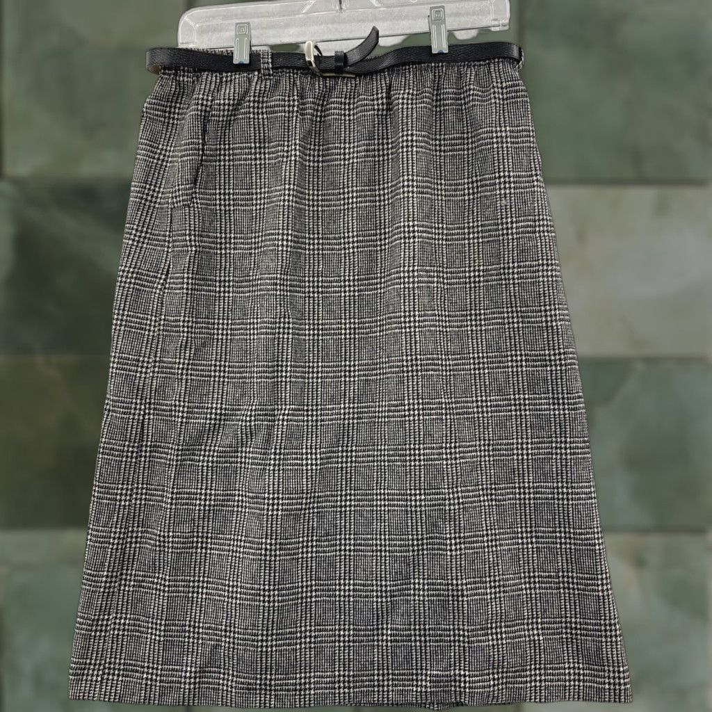 Vintage VINTAGE Alfred Dunner Skirt Womens 16 Plus Long Plaid Gray Acetate Lined Pockets Size 38" / US 16 / IT 52 - 1 Thumbnail