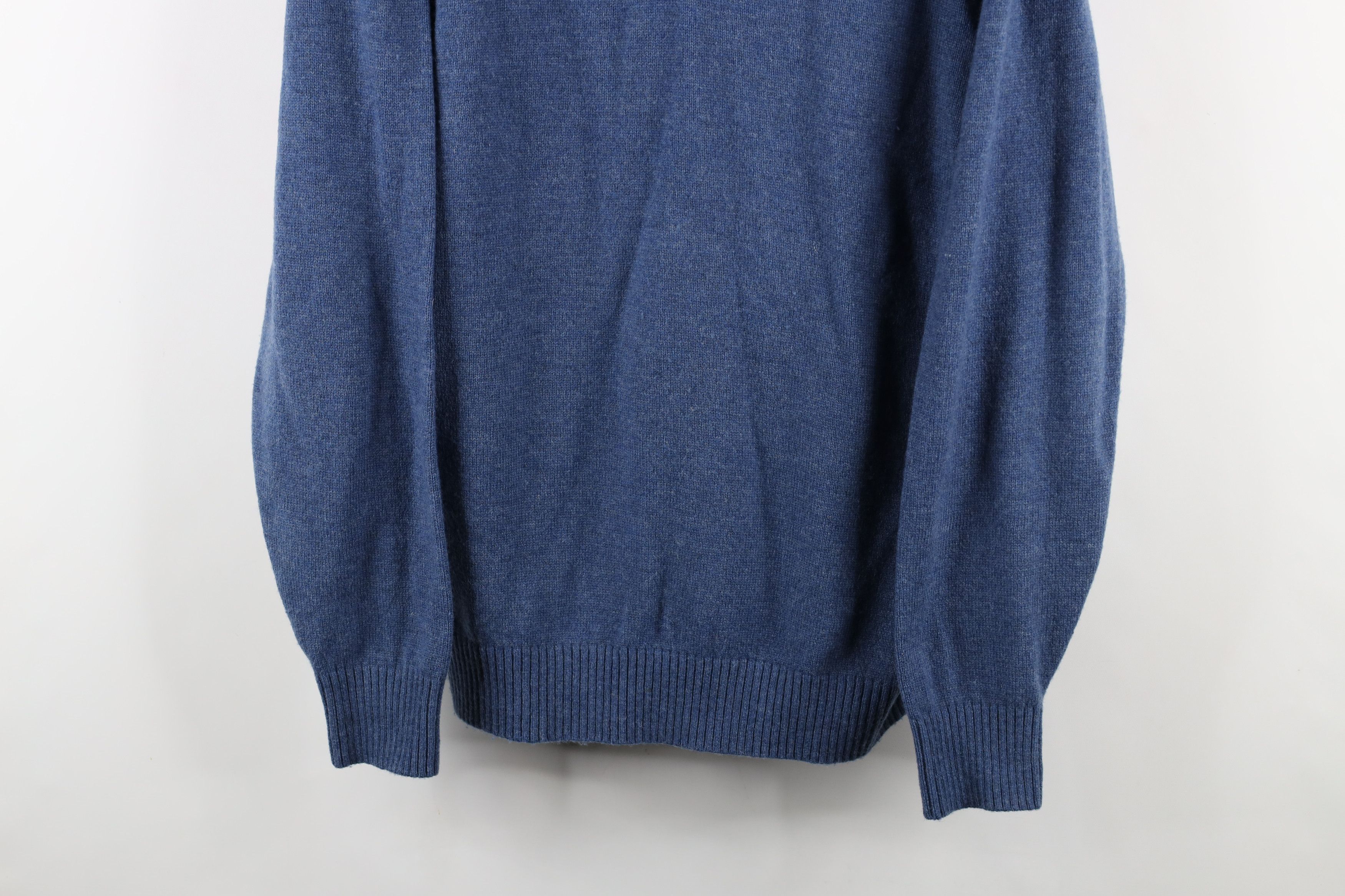 L.L. Bean × Vintage Vintage LL Bean Blank Lambswool Knit V-Neck Sweater Blue Size US L / EU 52-54 / 3 - 3 Thumbnail