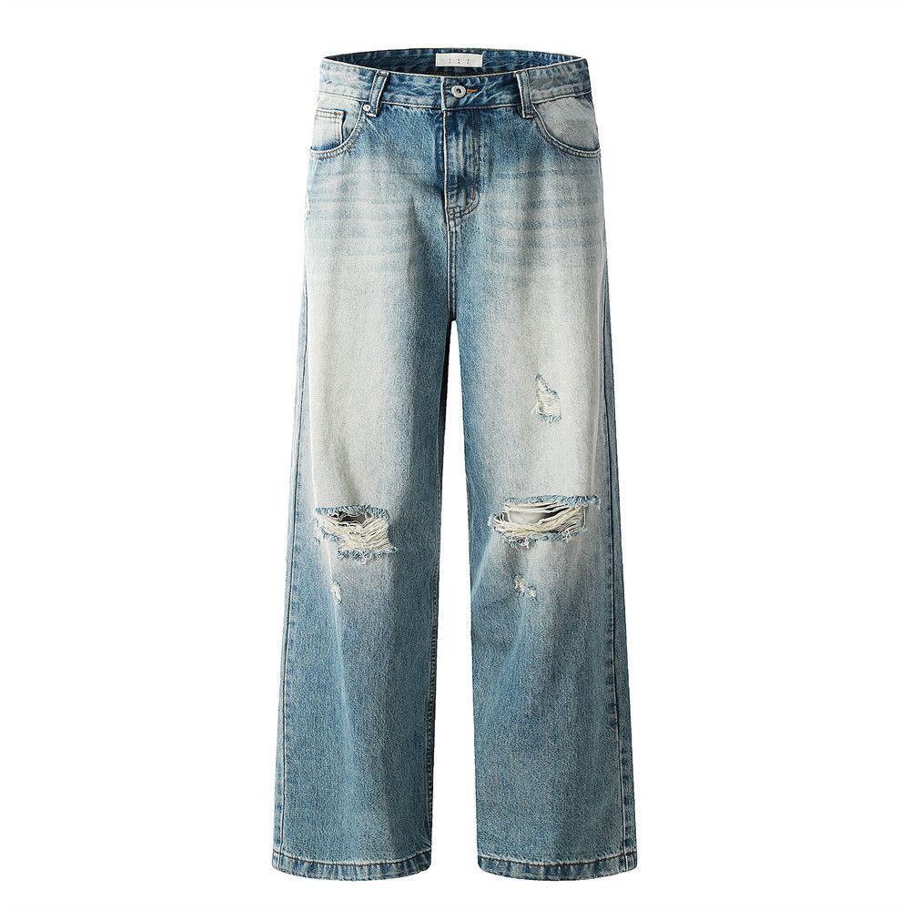 Japanese Brand × Jean Men's loose straight distressed washed gradient jeans Size US 32 / EU 48 - 1 Thumbnail