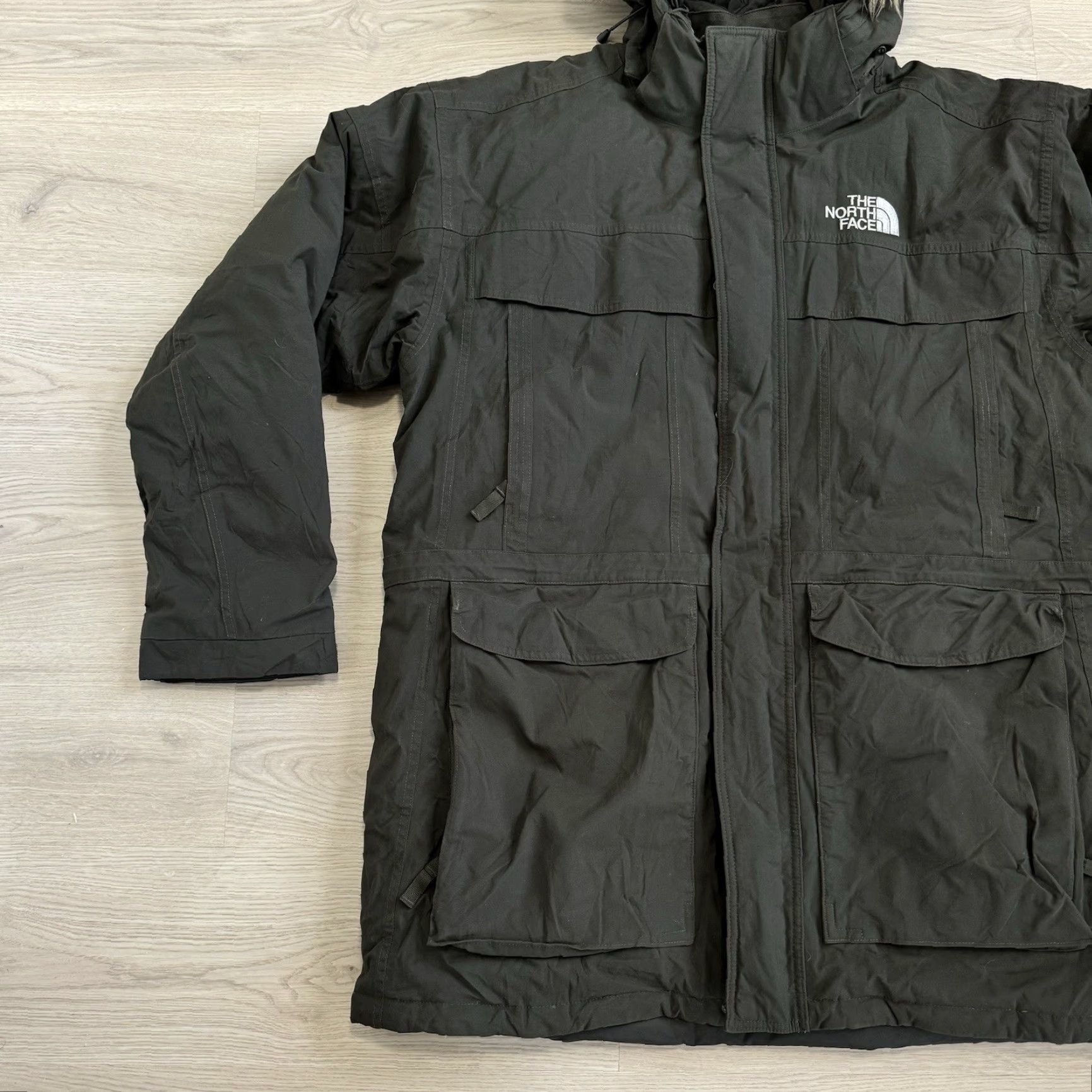 The North Face VINTAGE The North Face McMurdo Parka Winter Jacket Dark Grey Fur Insulated HyVent / Hooded Padded Zipped Pockets XL Mens Size US XL / EU 56 / 4 - 2 Thumbnail