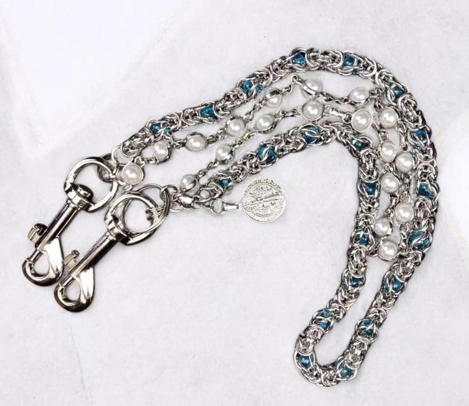 Jewelry Double Layered Pearl Wallet Chain, Gemstone Pants Chain Size ONE SIZE - 2 Thumbnail