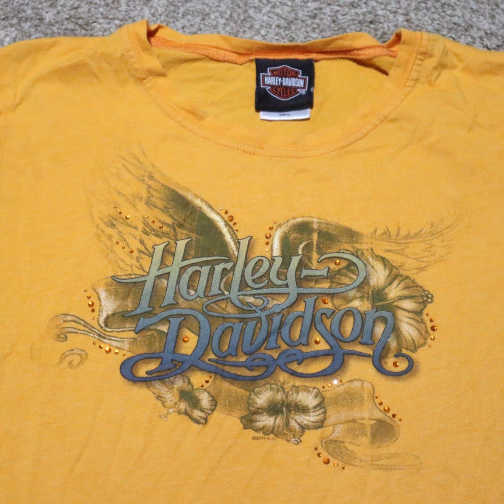 Harley Davidson Harley-Davidson Shirt Women XL Orange T-Shirt Motorcycle Virginia 90s? Size XL / US 12-14 / IT 48-50 - 3 Thumbnail