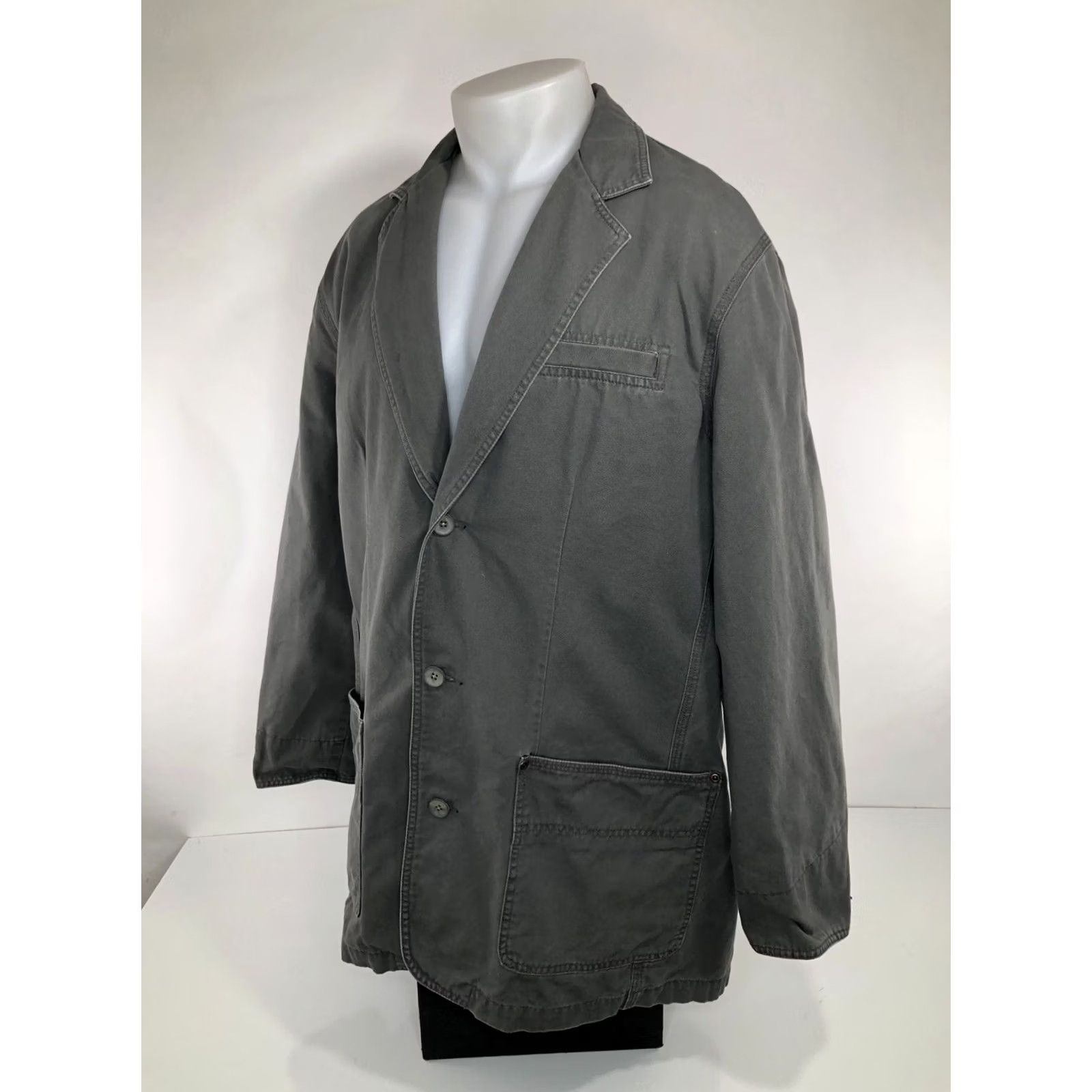 Pendleton Pendleton Canvas Blazer Jacket Mens Large Long Chore Field Coat Greenish Gray Wrangler-Style Cowboy-Workwear? Size 42R - 3 Thumbnail