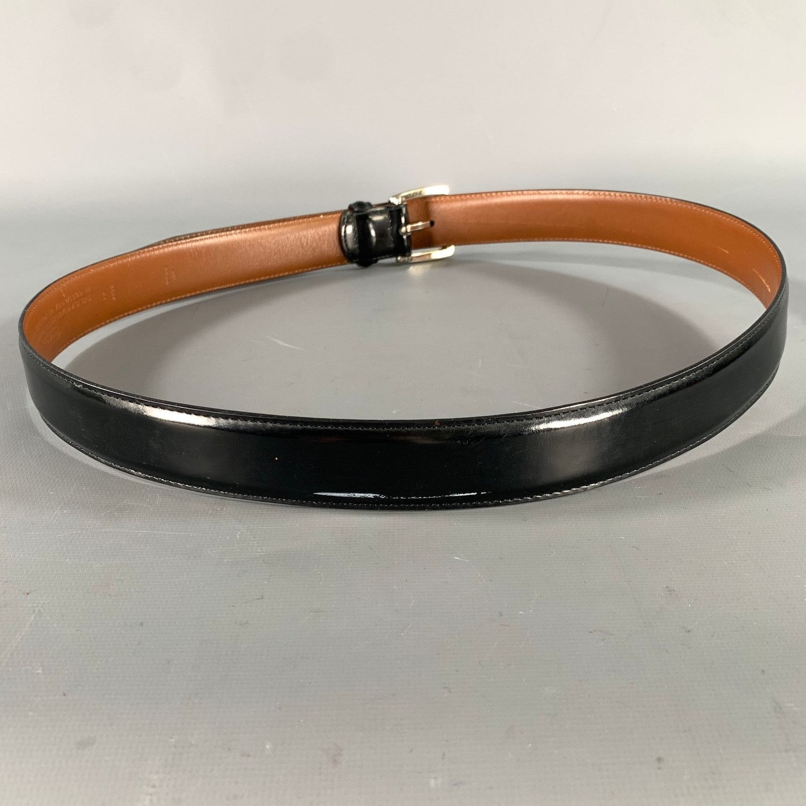 Coach COACH Size 38 Black Solid Leather Belt Size 38 - 3 Thumbnail