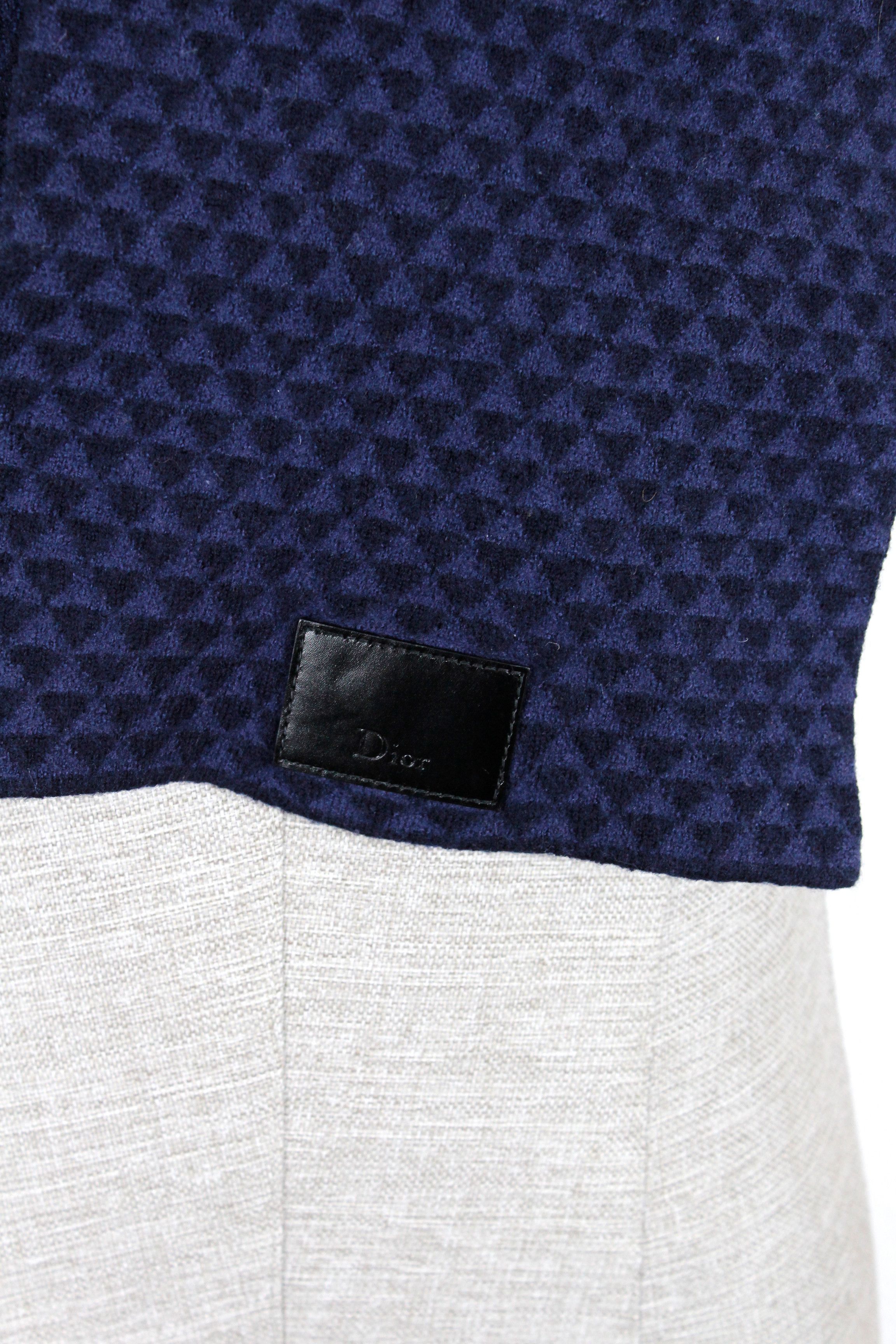Dior Dior Homme Wool Navy Scarf Size ONE SIZE - 3 Thumbnail