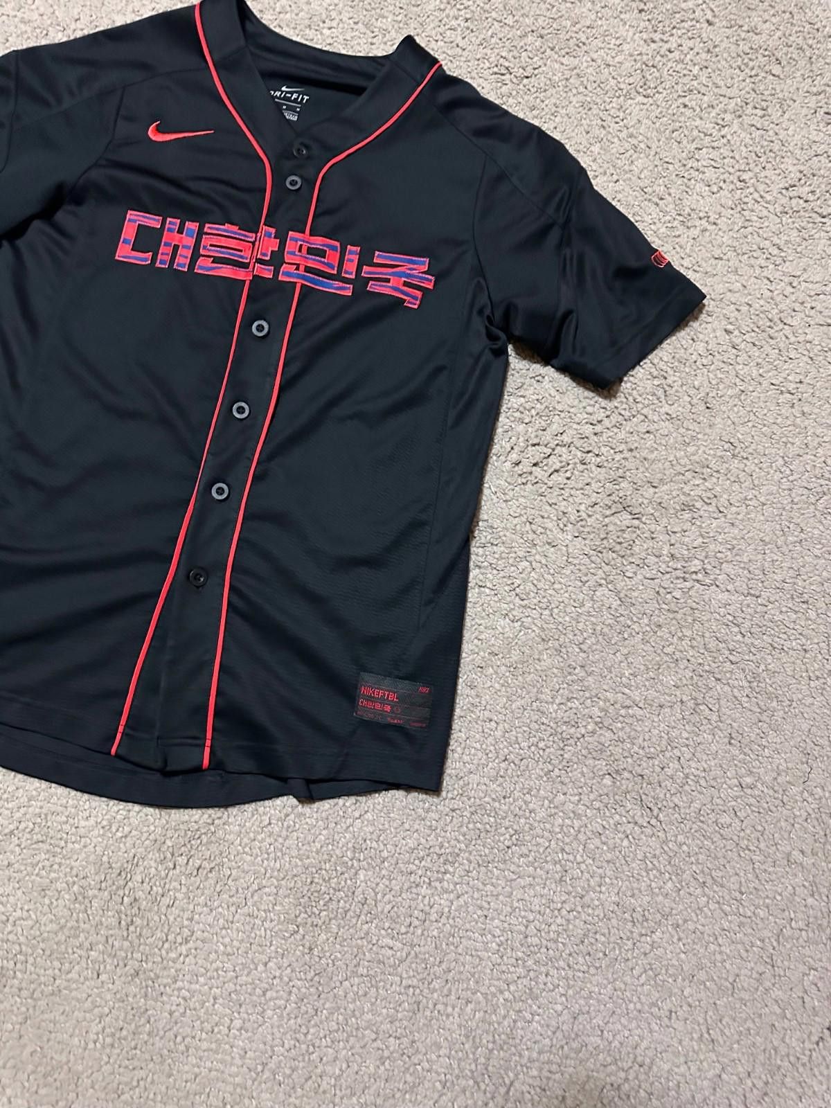 Nike Nike South Korea National Team Black Baseball Button Jersey Size US M / EU 48-50 / 2 - 2 Thumbnail