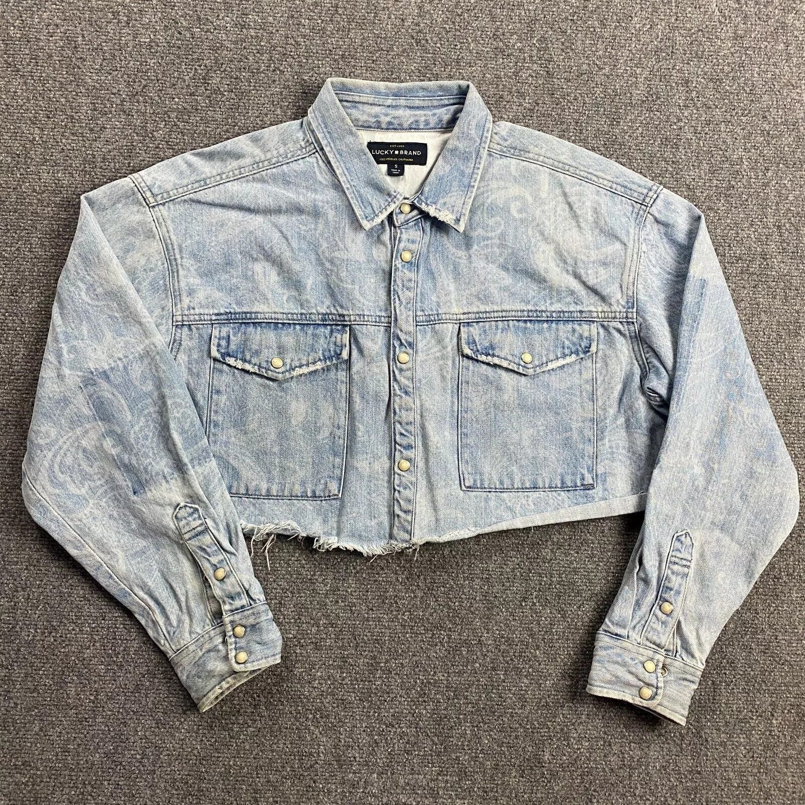 Lucky Brand Lucky Brand Shirt Women's Small Floral Pearl Snap Crop Size S / US 4 / IT 40 - 1 Thumbnail