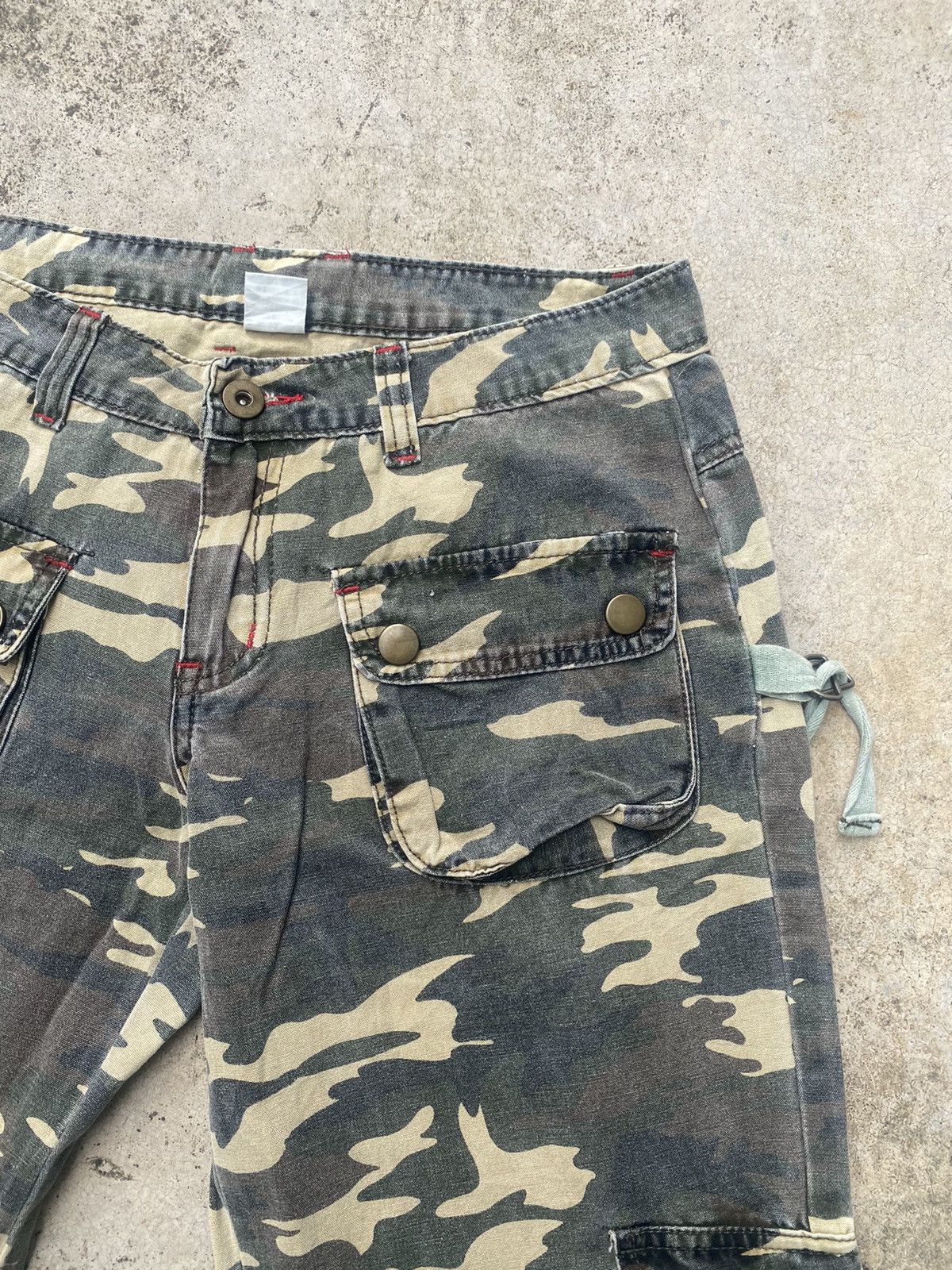 If Six Was Nine × Japanese Brand Flare Jeans Camo Cargo Bondage Bush Pants Low Rise Size US 29 - 9 Thumbnail