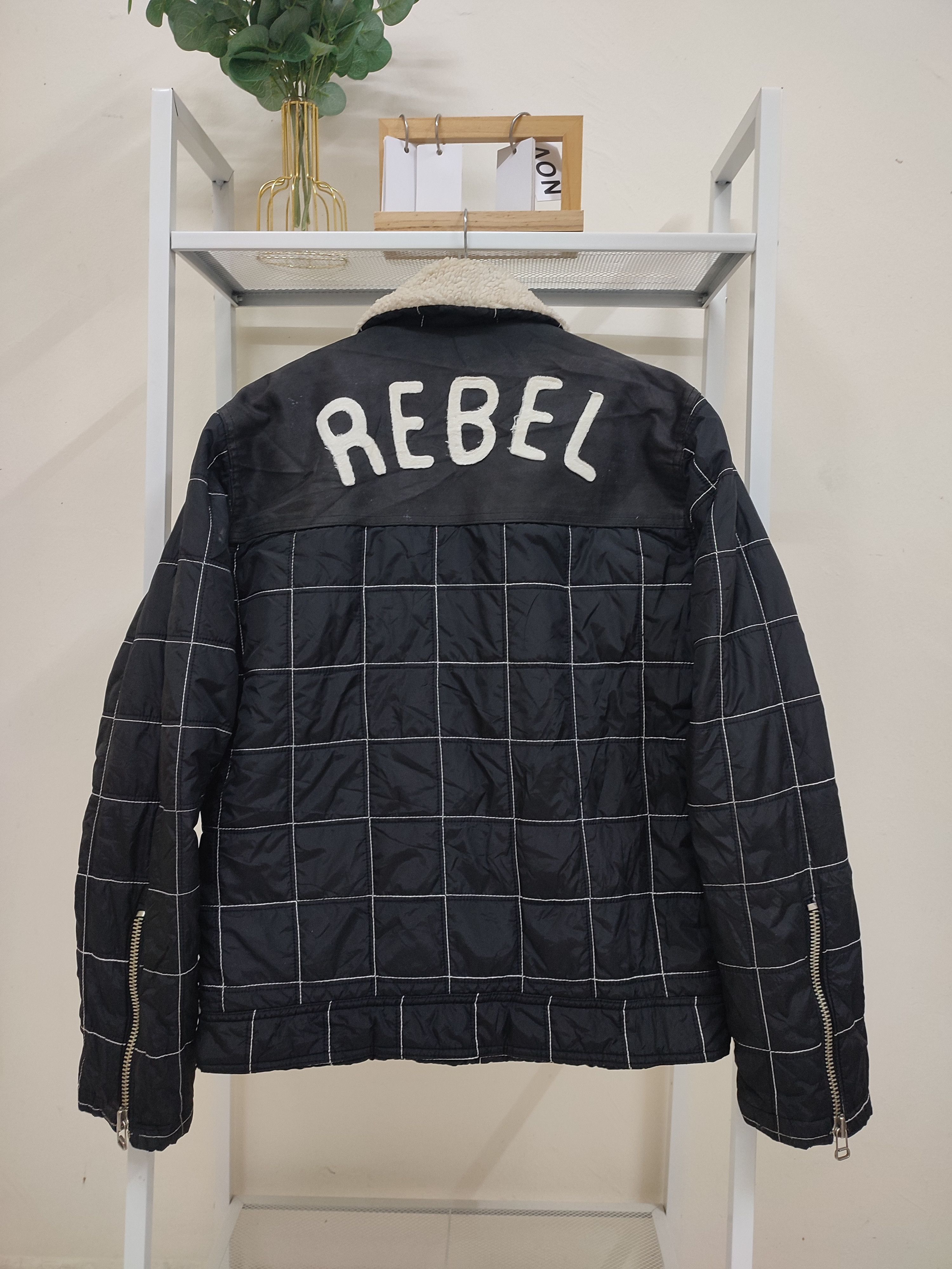 If Six Was Nine × Japanese Brand × Vintage 💥90s💥 Rebel Sherpa Jacket Size US M / EU 48-50 / 2 - 2 Thumbnail