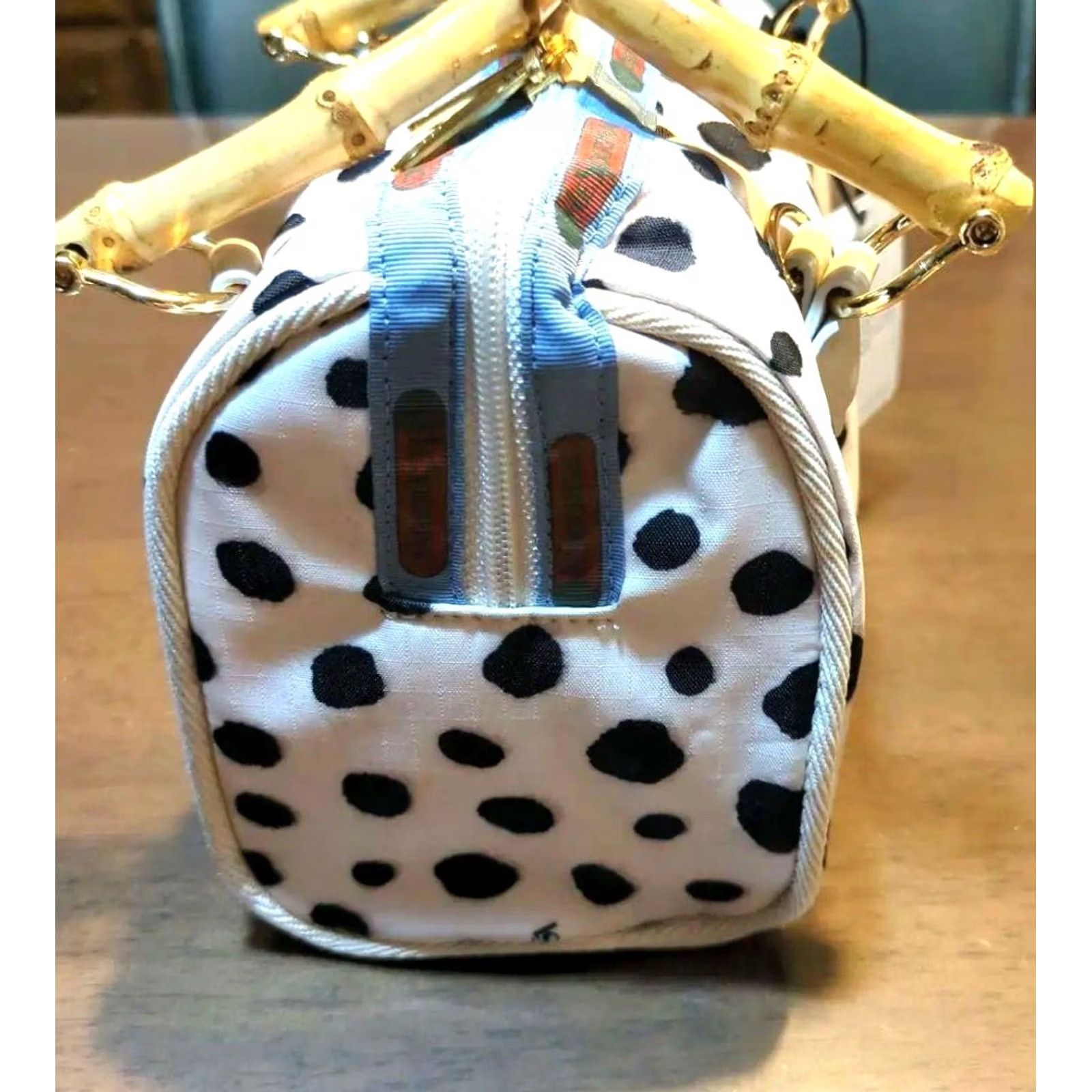 LeSportsac Atelier MED BAMBOO BOSTON2 Bright Sepia Dalmatian NEW 