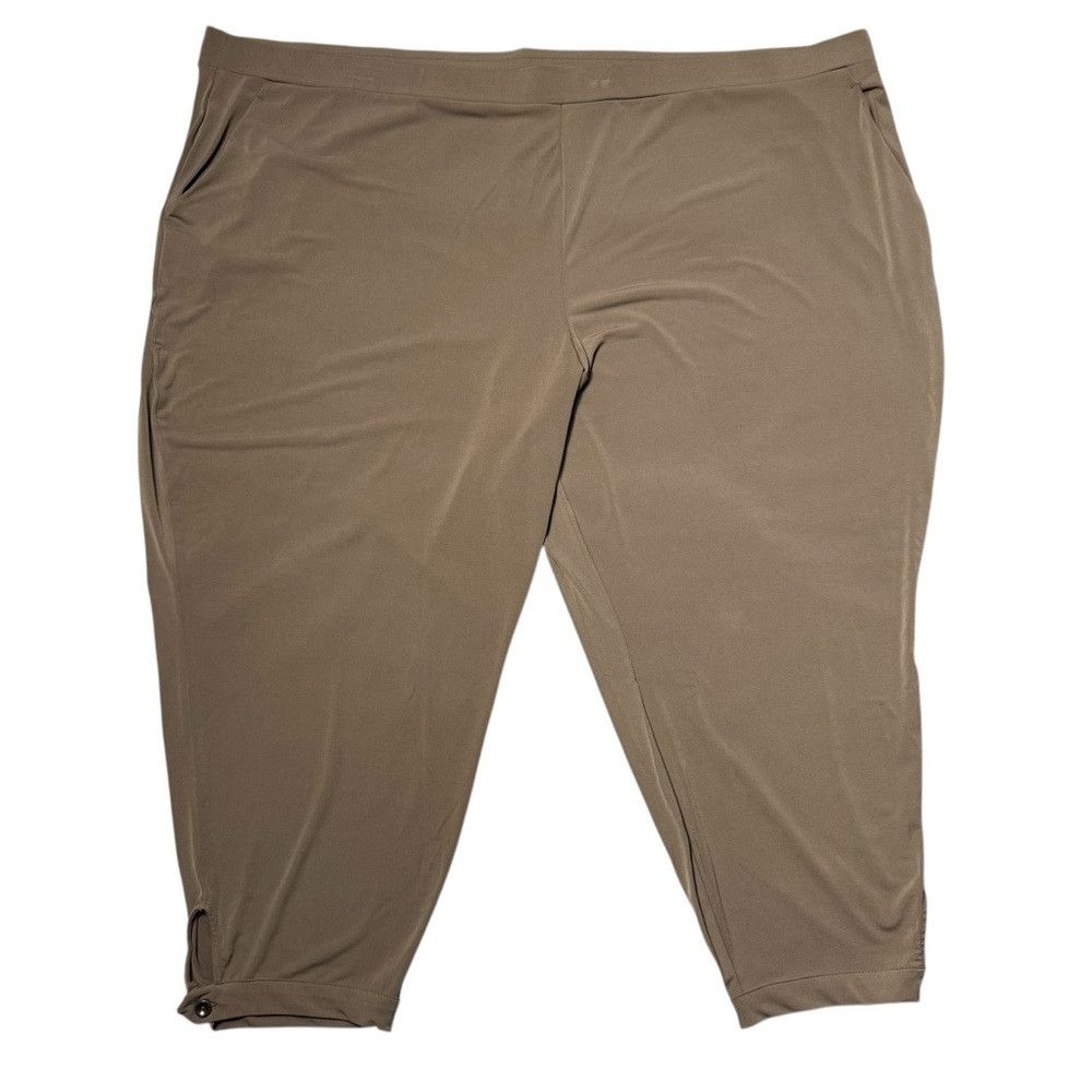 Other New Susan Graver Liquid Knit Regular Slim Leg Ankle Tan Pan Size 42" / US 20 - 1 Thumbnail