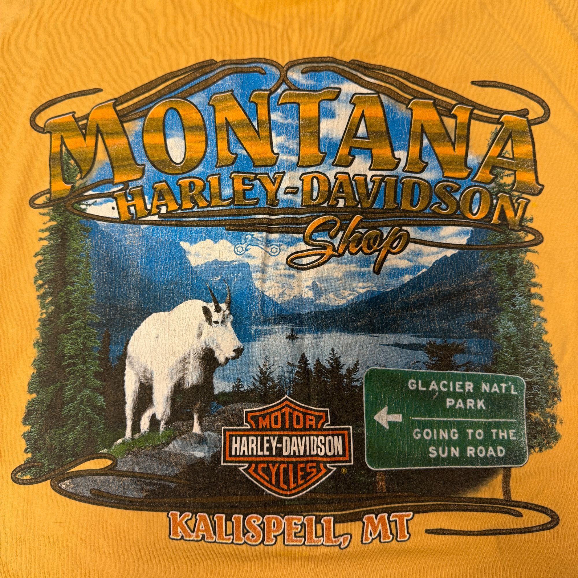 Harley Davidson KALISPELL MT Glacier NATIONAL Park MOUNTAIN GOAT Biker Shirt Size US L / EU 52-54 / 3 - 1 Thumbnail