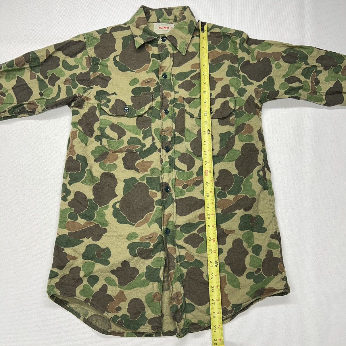 Vintage VTG Kamo Button Shirt Duck Camo Green Hunting Vietnam Era Size US S / EU 44-46 / 1 - 13 Thumbnail