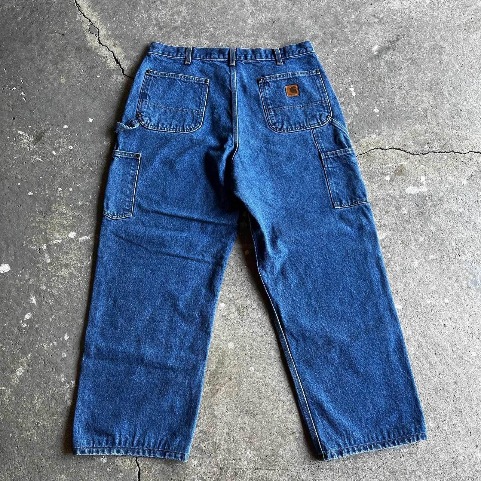 Carhartt × Vintage Carhartt denim blue jean double knee work carpenter pants Size US 35 - 4 Thumbnail