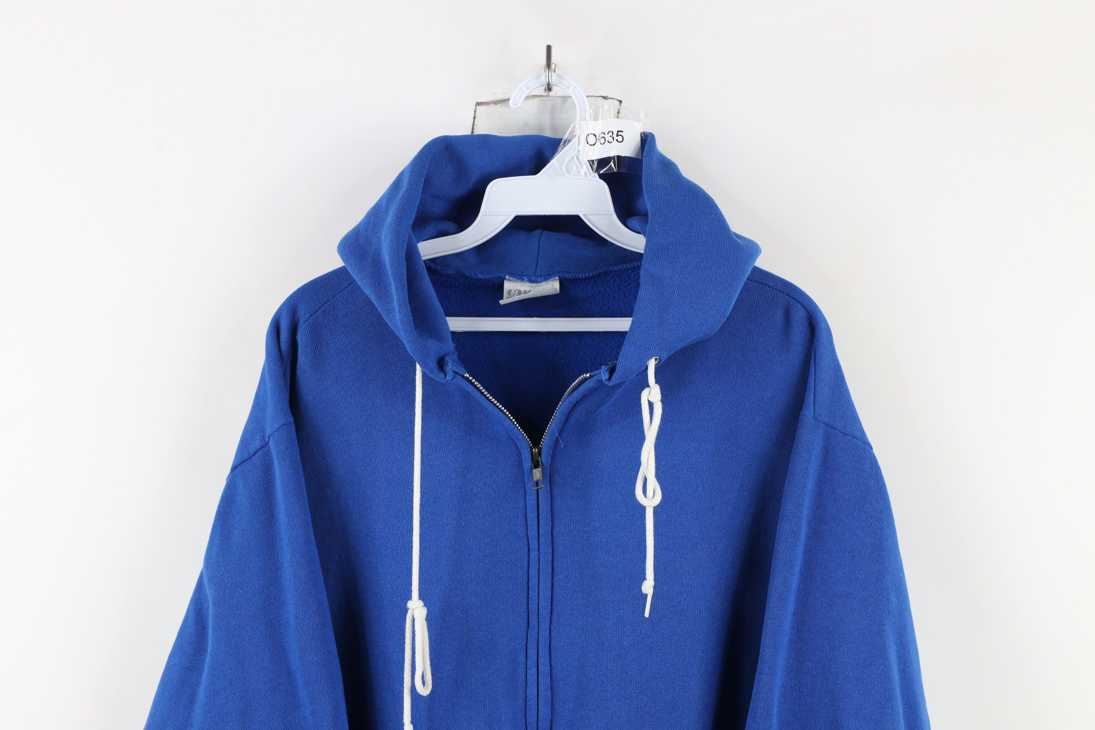 Hanes × Vintage Vintage 80s 90s Hanes Streetwear Full Zip Hoodie Royal USA Size US L / EU 52-54 / 3 - 2 Thumbnail