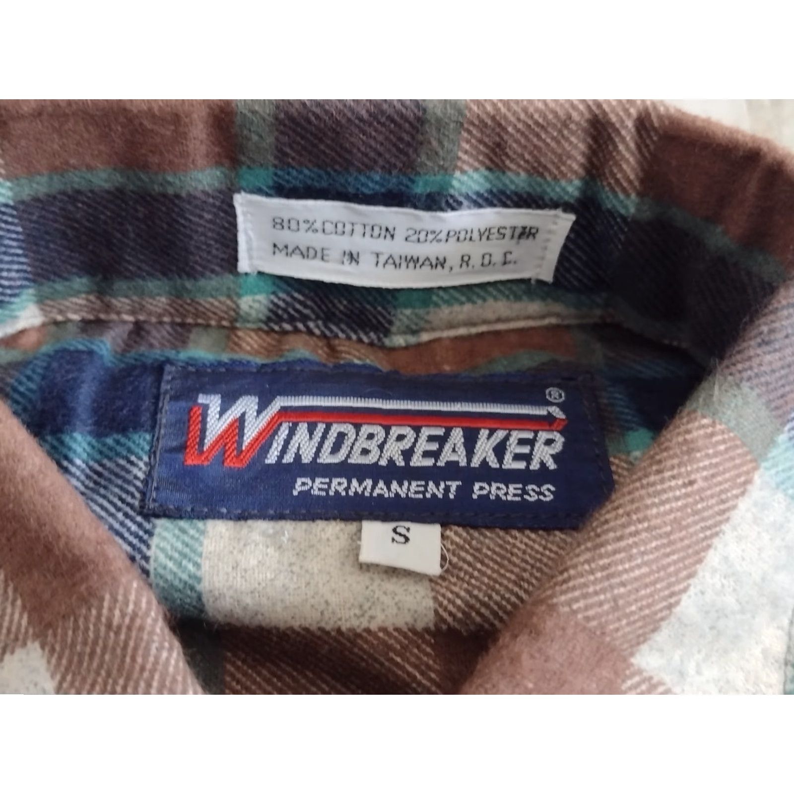 Vintage VINTAGE Windbreaker Plaid Flannel Shirt Mens S Regular Long Sleeve Brown Blue NWT/NWOT Size US S / EU 44-46 / 1 - 7 Thumbnail