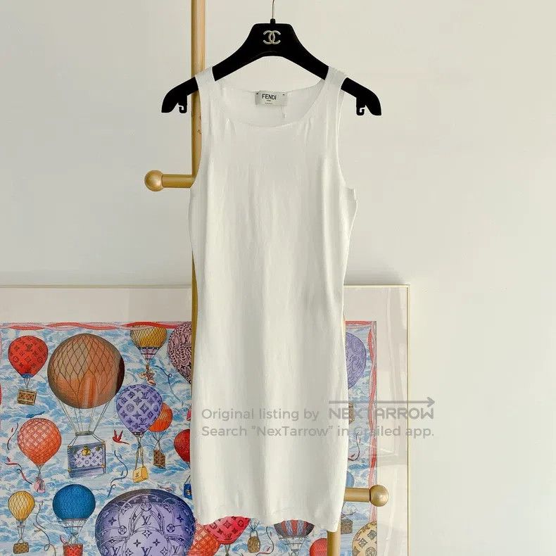 Fendi Fendi White knitted suspender dress Size M / US 6-8 / IT 42-44 - 1 Thumbnail