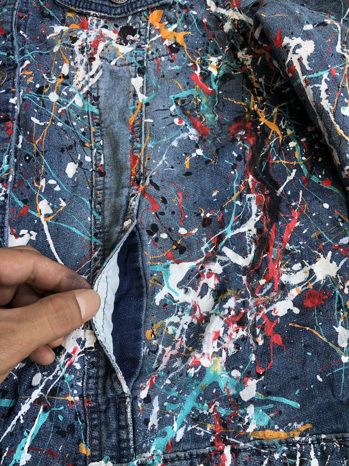 Buffalo David Bitton 💥RARE💥Vintage Buffalo David Bitton Paint Splash Denim Jacket Size US M / EU 48-50 / 2 - 9 Thumbnail