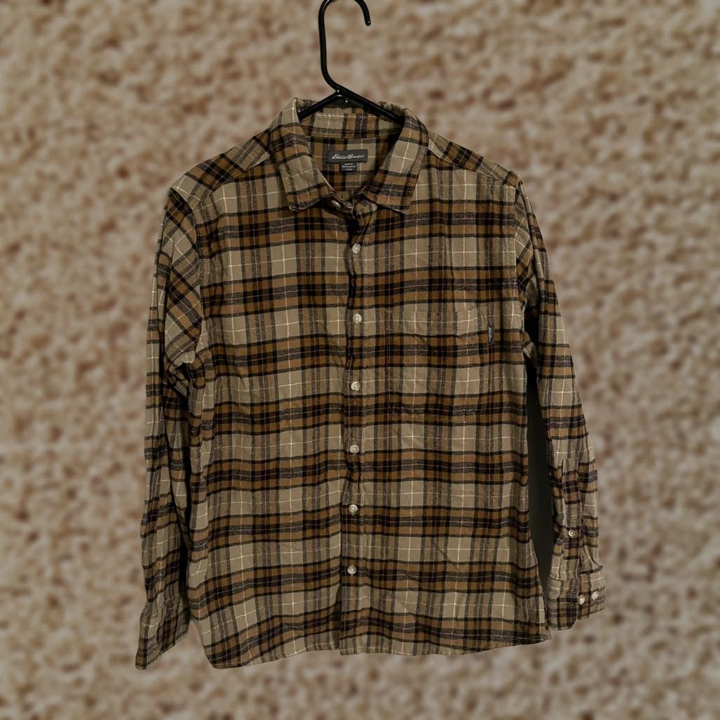 Eddie Bauer Eddie Bauer Flannel Shirt S Brown Beige Tan Plaid Button Up L/S Men's Small Size US S / EU 44-46 / 1 - 1 Thumbnail