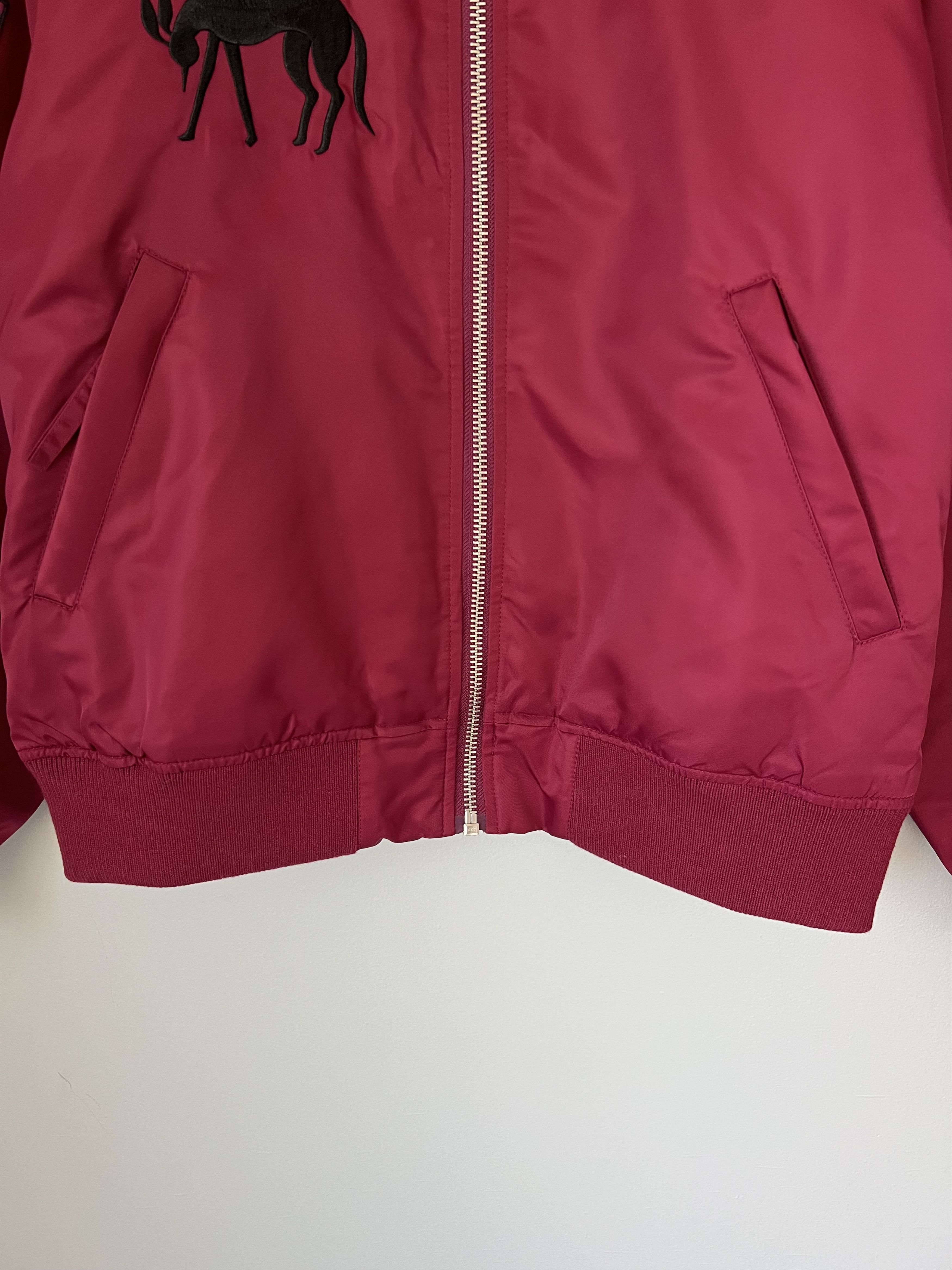 Parra Parra Stacked Pets Varsity Bomber Jacket in Deep Red Size US L / EU 52-54 / 3 - 3 Thumbnail