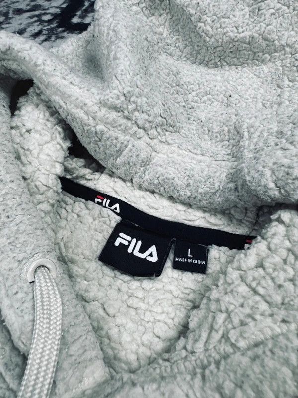 Fila Fila fleece sweatshirt jacket white navy blue logo L lamb Size US L / EU 52-54 / 3 - 5 Thumbnail