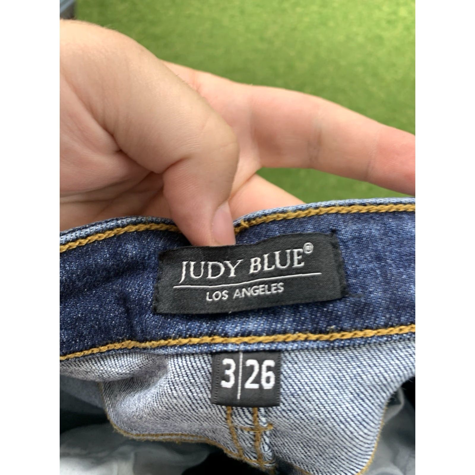Vintage Judy Blue Jeans Womens 3/26 Skinny Fray Hem Stretch Dark Wash JB82252MD 30x25 Size 26" / US 2 / IT 38 - 4 Thumbnail