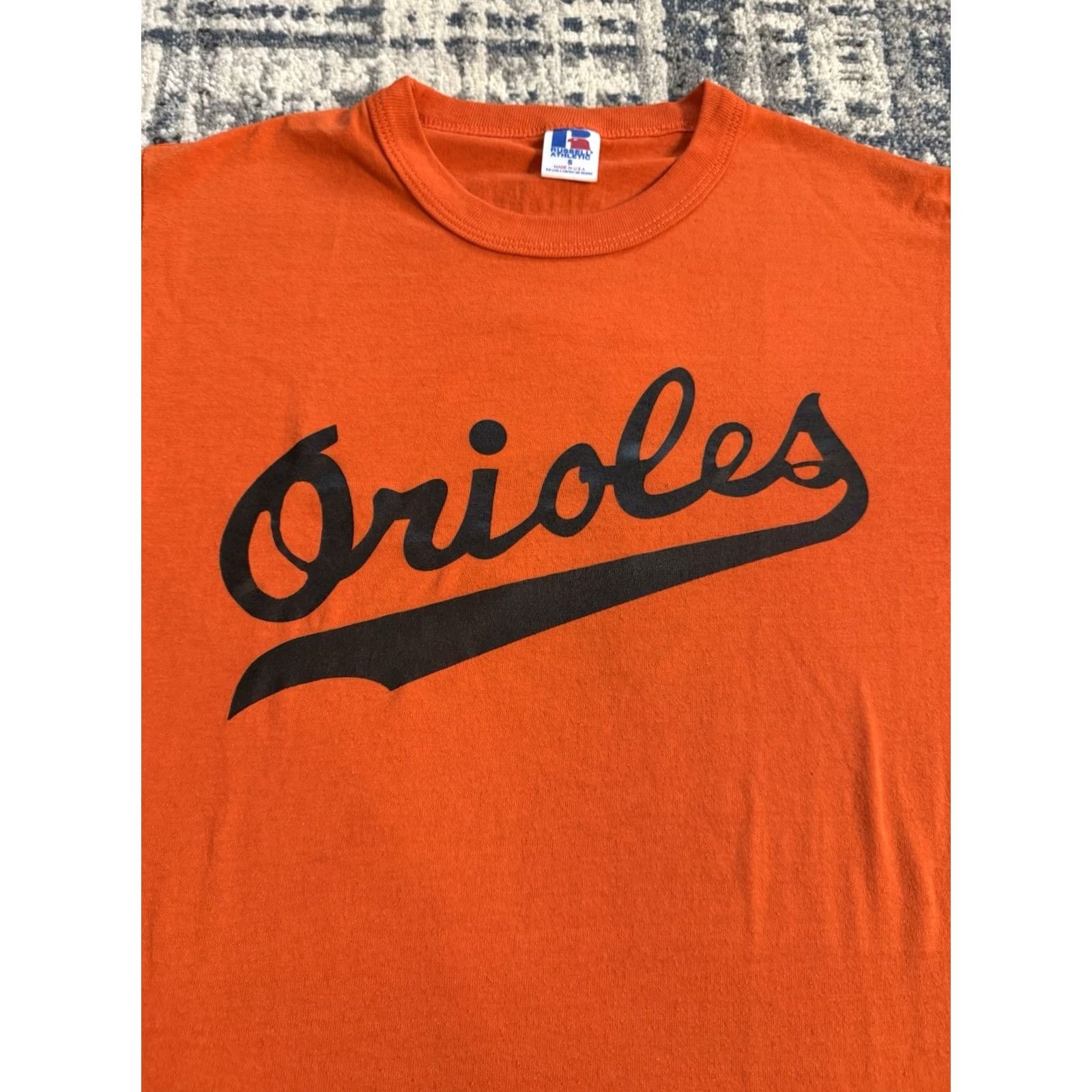 Russell Athletic VINTAGE Russell Athletic Orioles Baseball Tom Flora Photography T Shirt Sz S Orange Graphic Print 80s Men Size US S / EU 44-46 / 1 - 2 Thumbnail