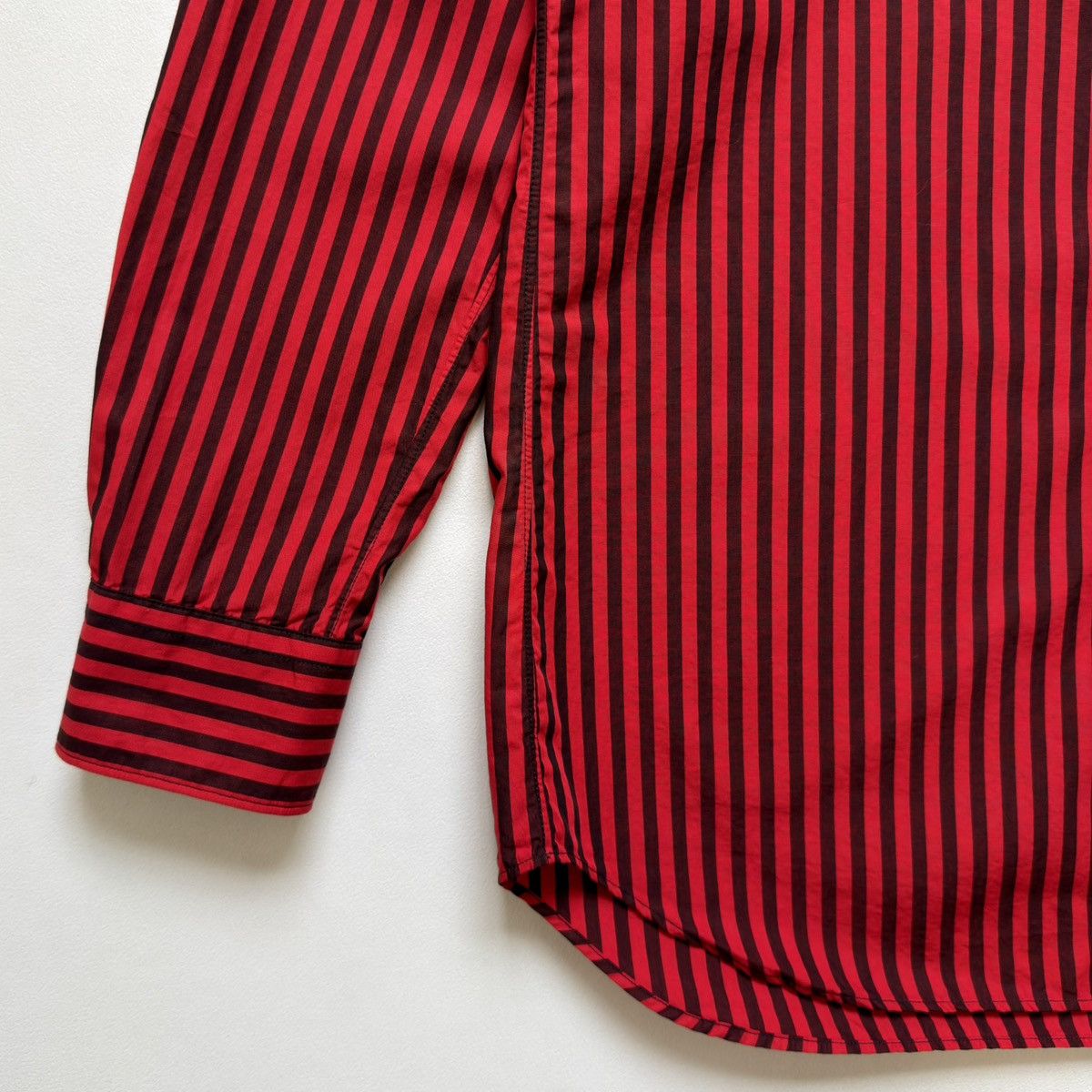 Comme des Garcons Over Dyed Red/Black Striped Shirt Size US S / EU 44-46 / 1 - 8 Thumbnail