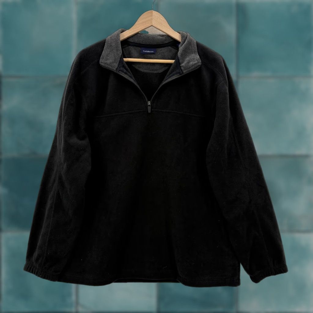 Croft & Barrow Croft&Barrow Sweater Mens Medium Black Fleece 1/4 Zip Mock Neck Pullover NWT Size US M / EU 48-50 / 2 - 1 Thumbnail