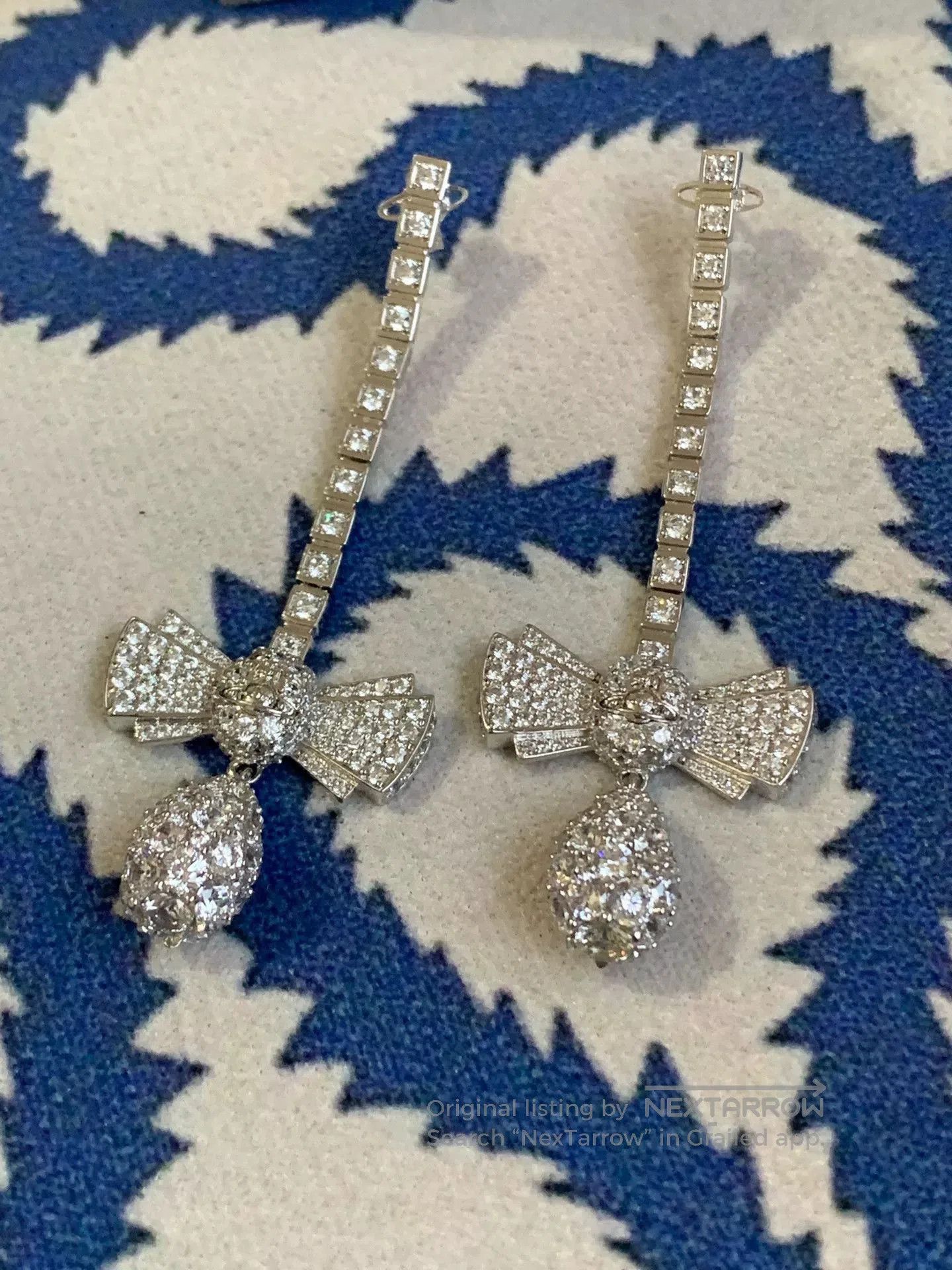 Vivienne Westwood rare vivienne westwood silver bow drop earrings. Size ONE SIZE - 2 Thumbnail