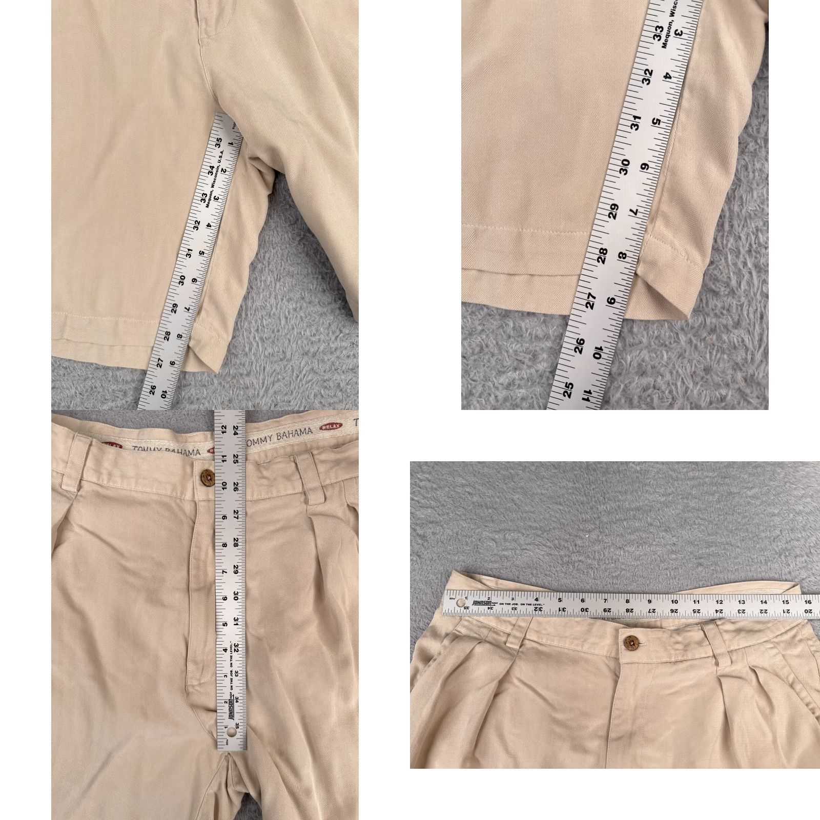Tommy Bahama Tommy Bahama Men's Shorts 34 Beige Pleated Cotton Silk Beach Resort Aloha 90s Style Pockets Logo Casual Mens Size US 34 / EU 50 - 8 Thumbnail